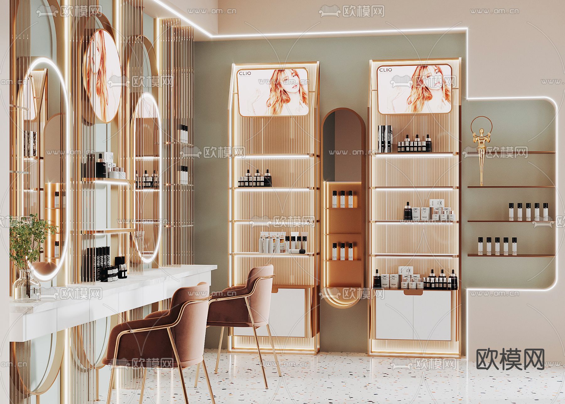 现代化妆品专卖店3d模型下载（渲染图2）