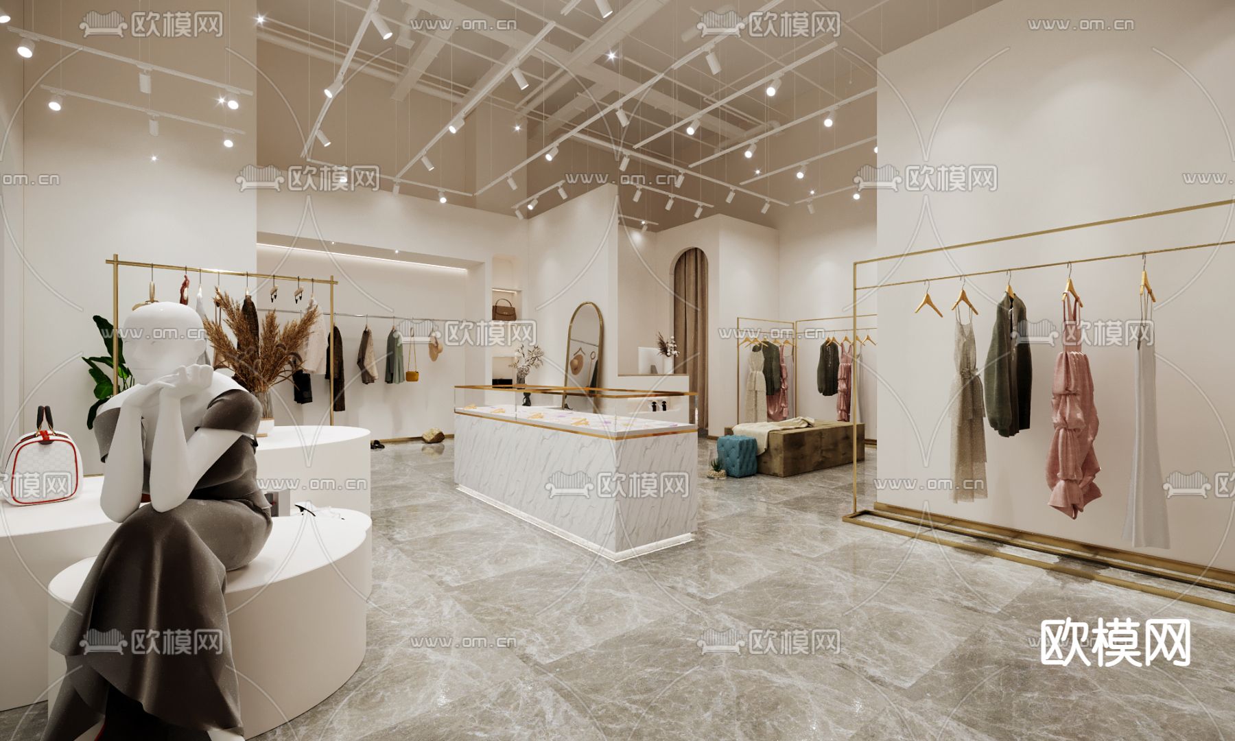 侘寂风服装店3d模型