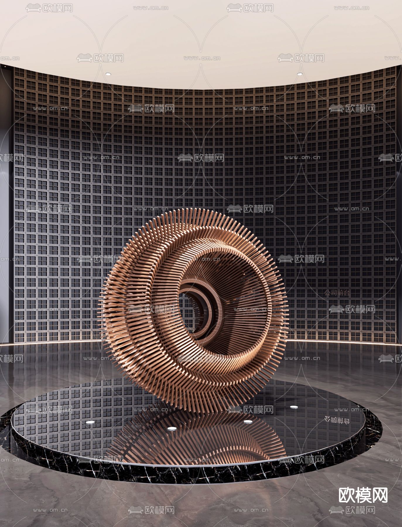 现代艺术装置雕塑摆件3d模型下载