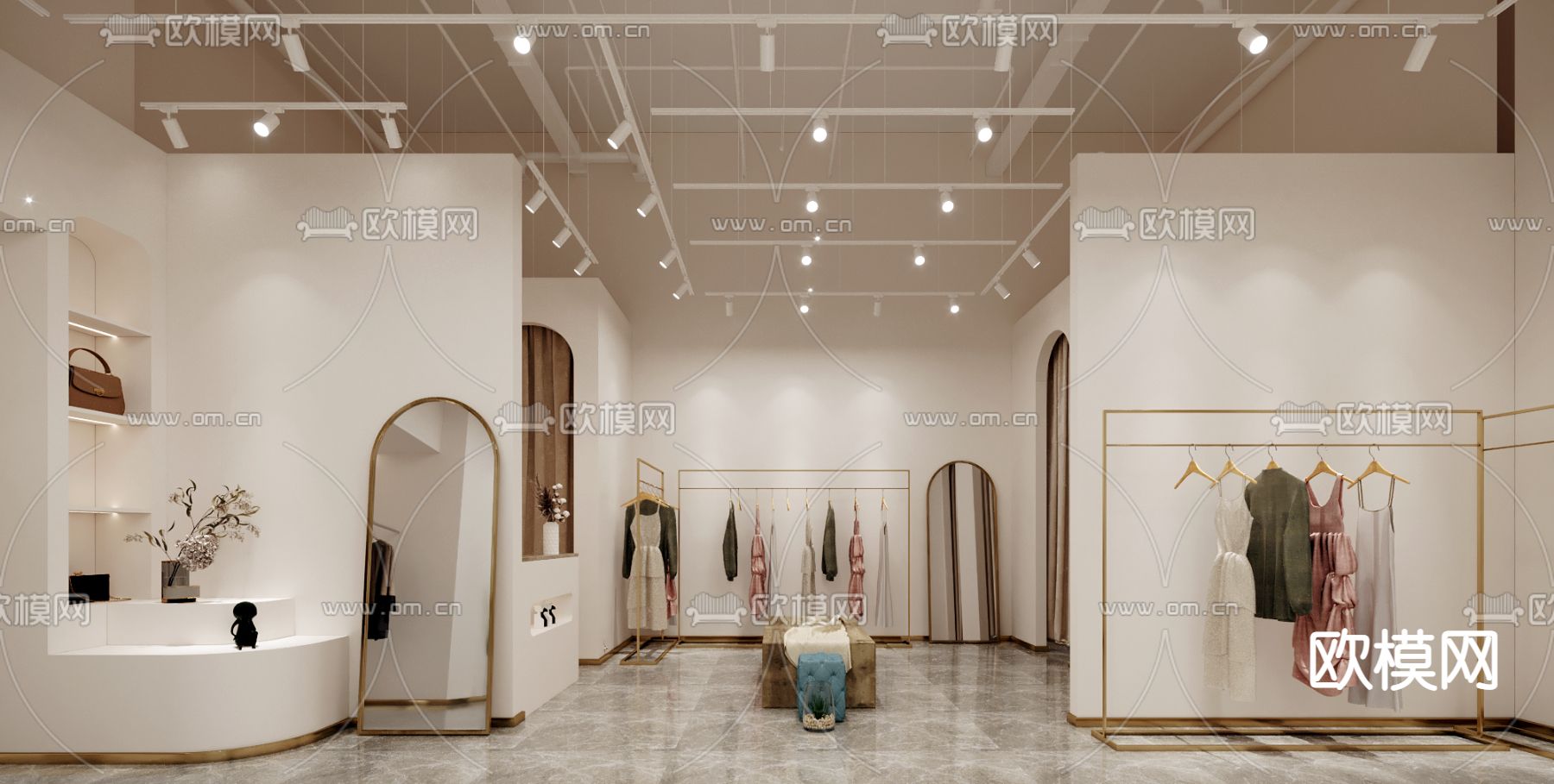 侘寂风服装店3d模型