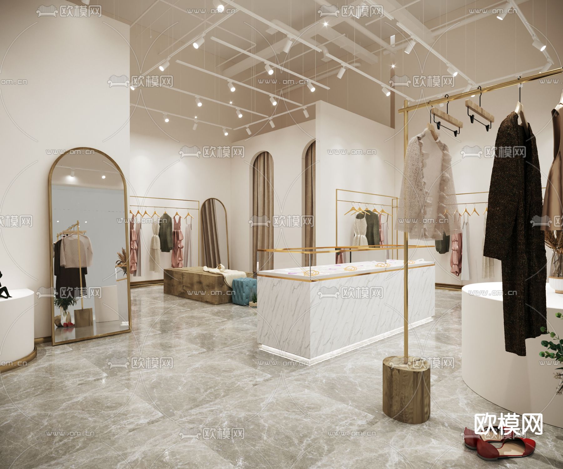 侘寂风服装店3d模型