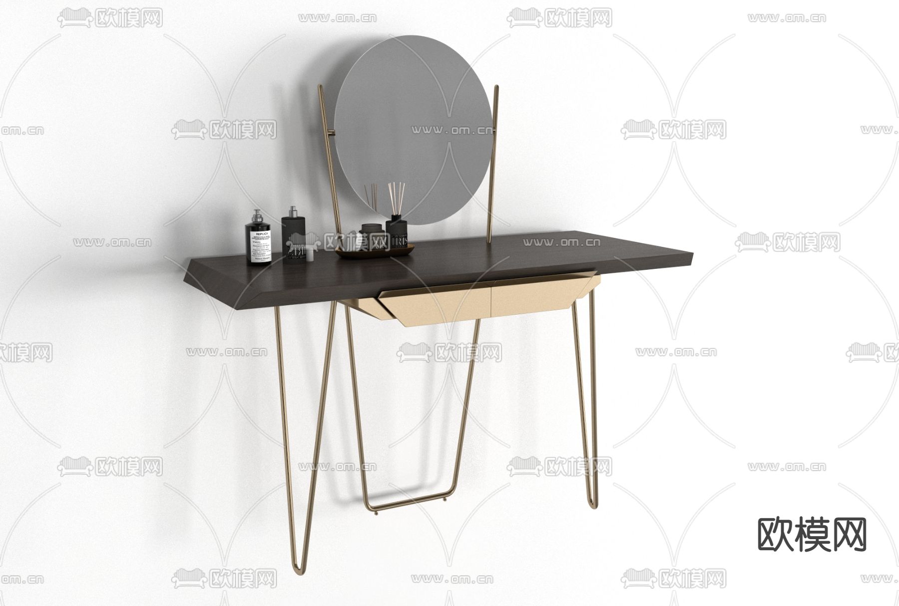 现代简约梳妆台免费3d模型下载