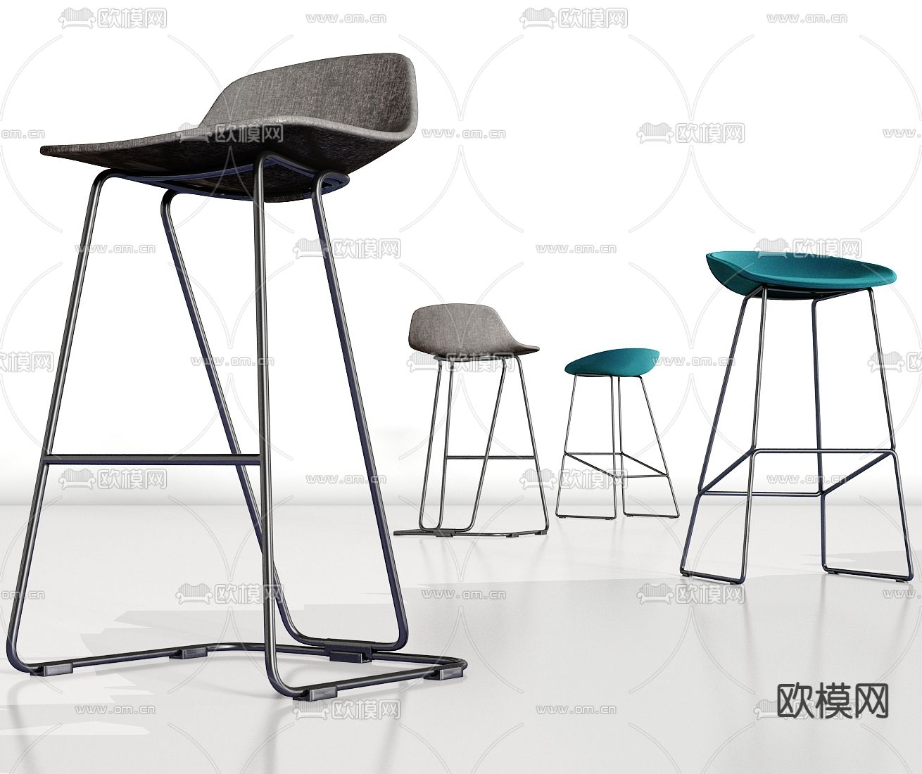 现代轻奢休闲吧椅su模型下载