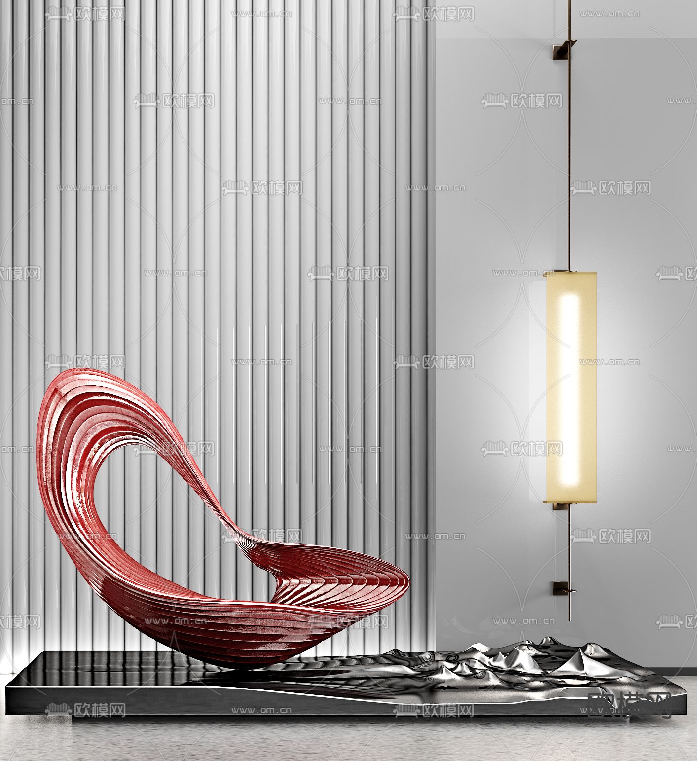 现代抽象雕塑3d模型下载