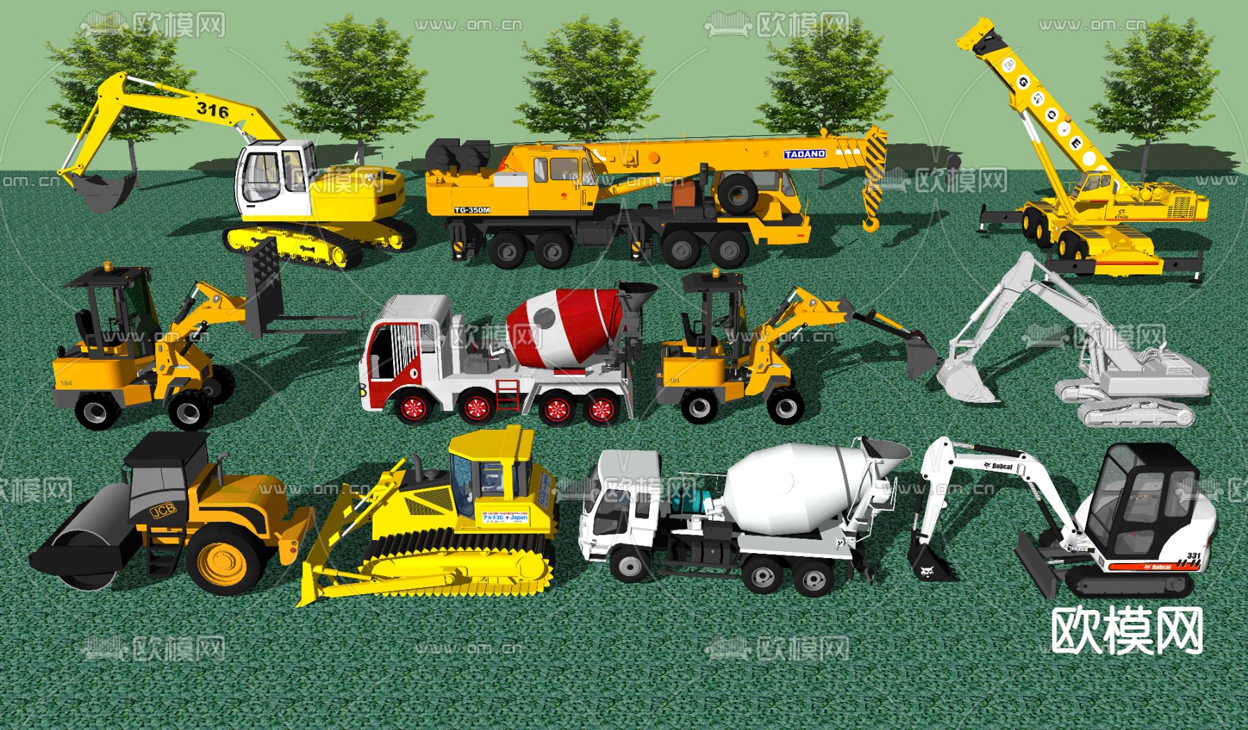 现代拖拉机su模型下载