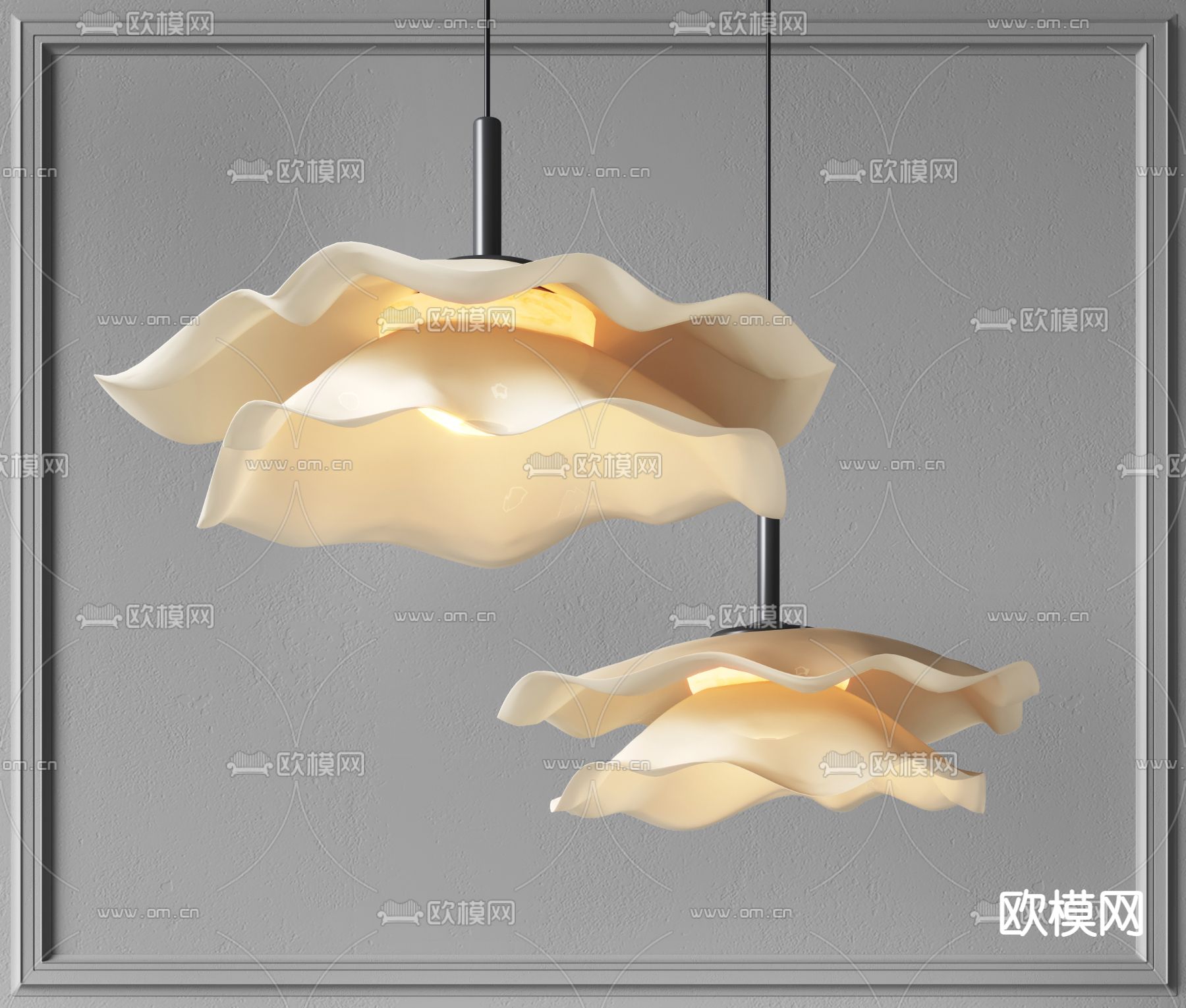 现代艺术装饰吊灯3d模型下载