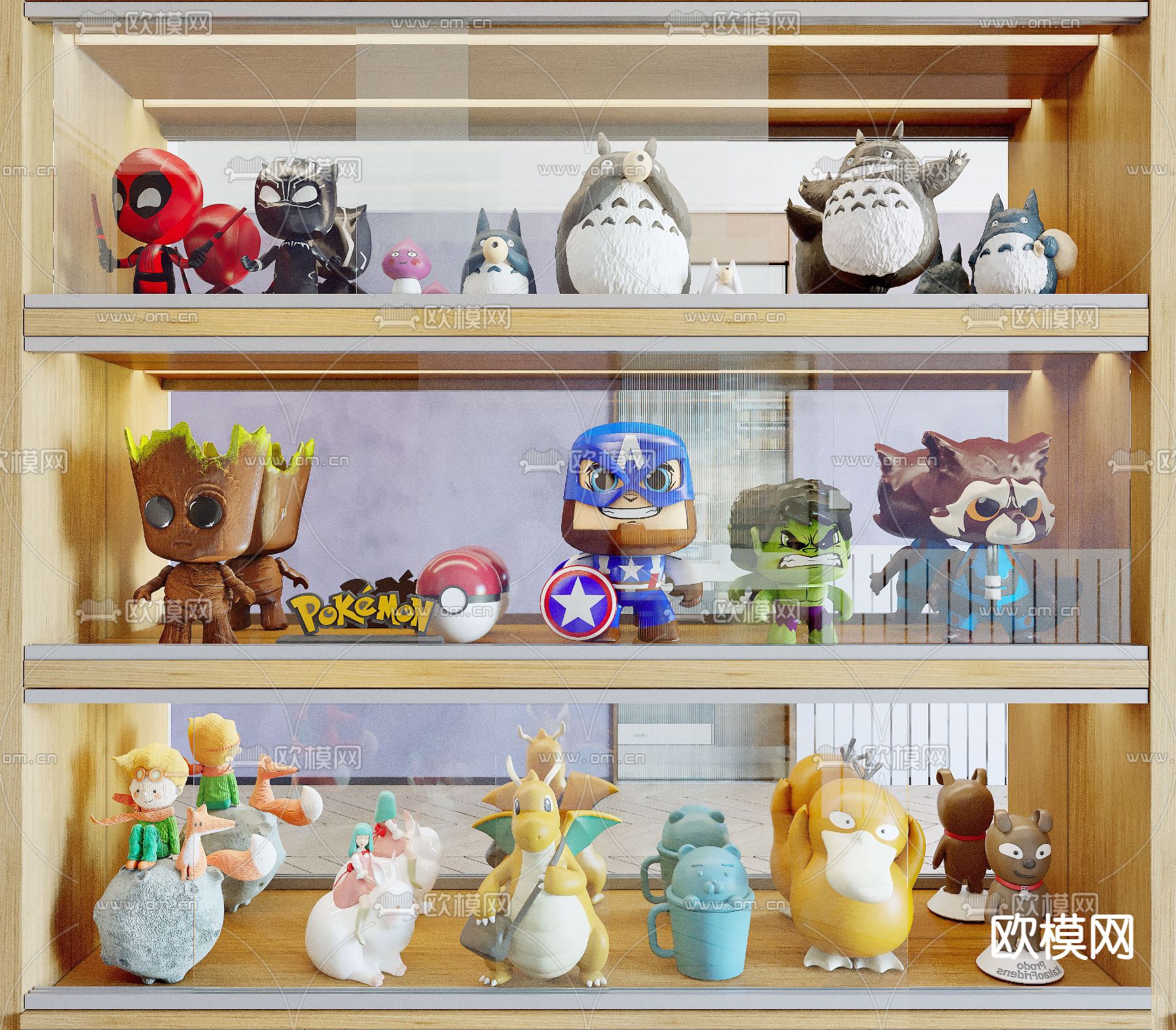 现代潮玩手办雕塑3d模型下载