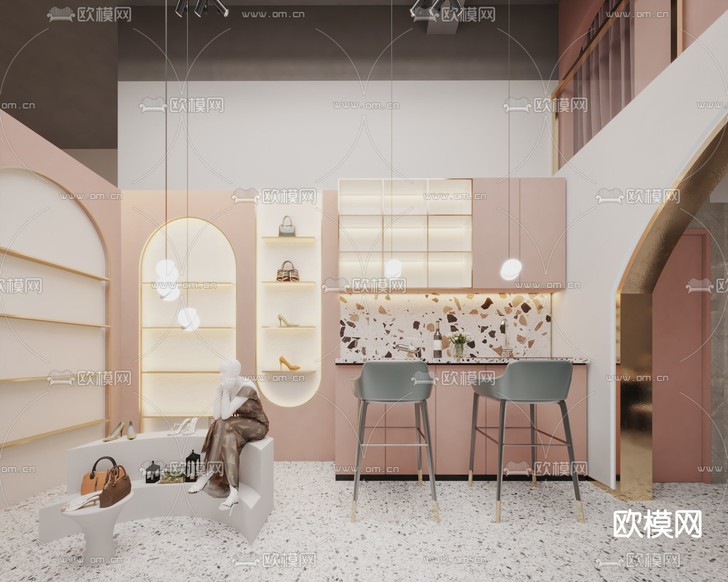 现代鞋店3d模型下载(渲染图7)