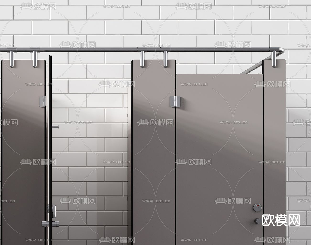 现代公共卫生间3d模型下载（渲染图3）