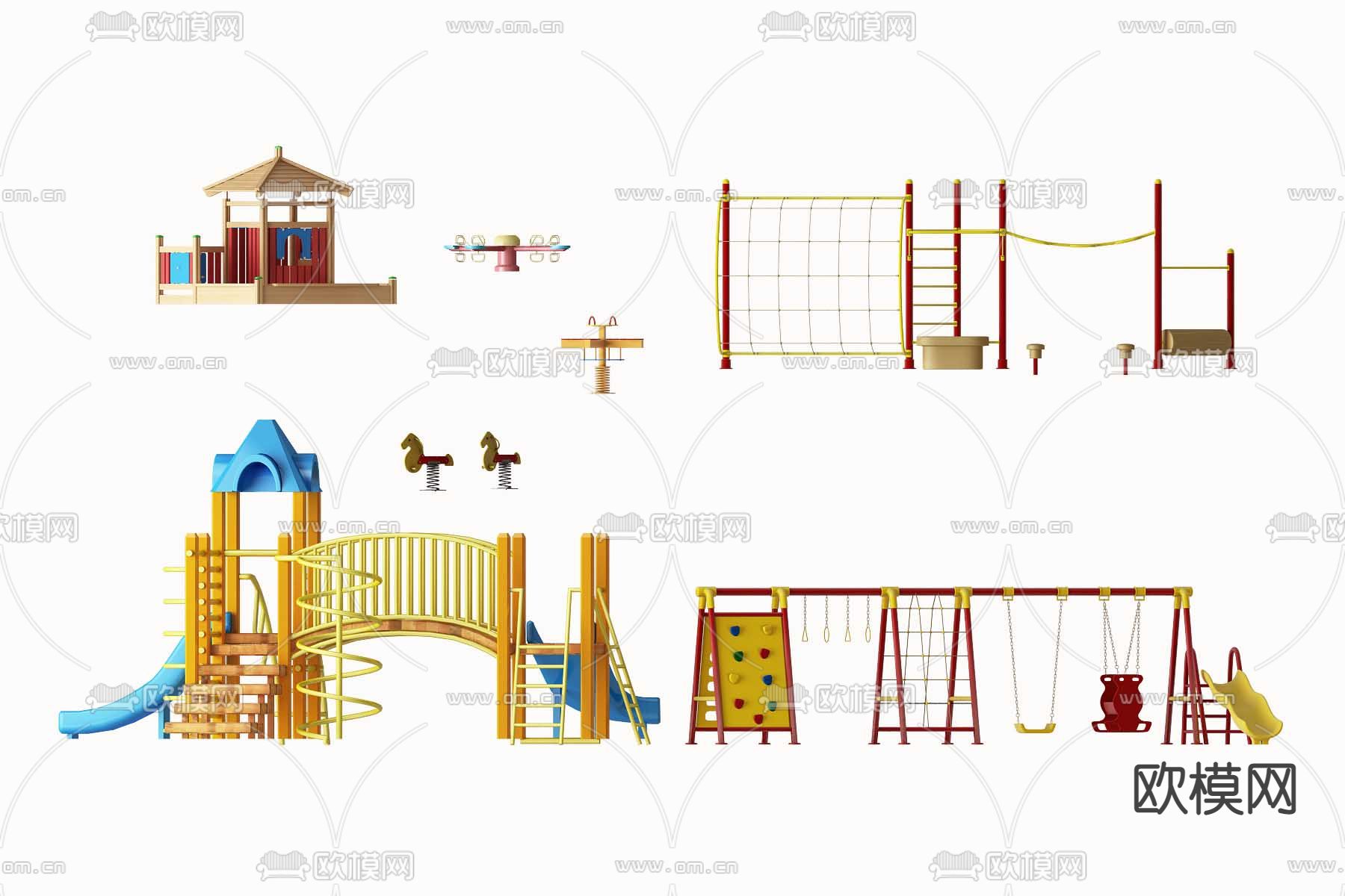 现代儿童攀爬滑梯3d模型下载
