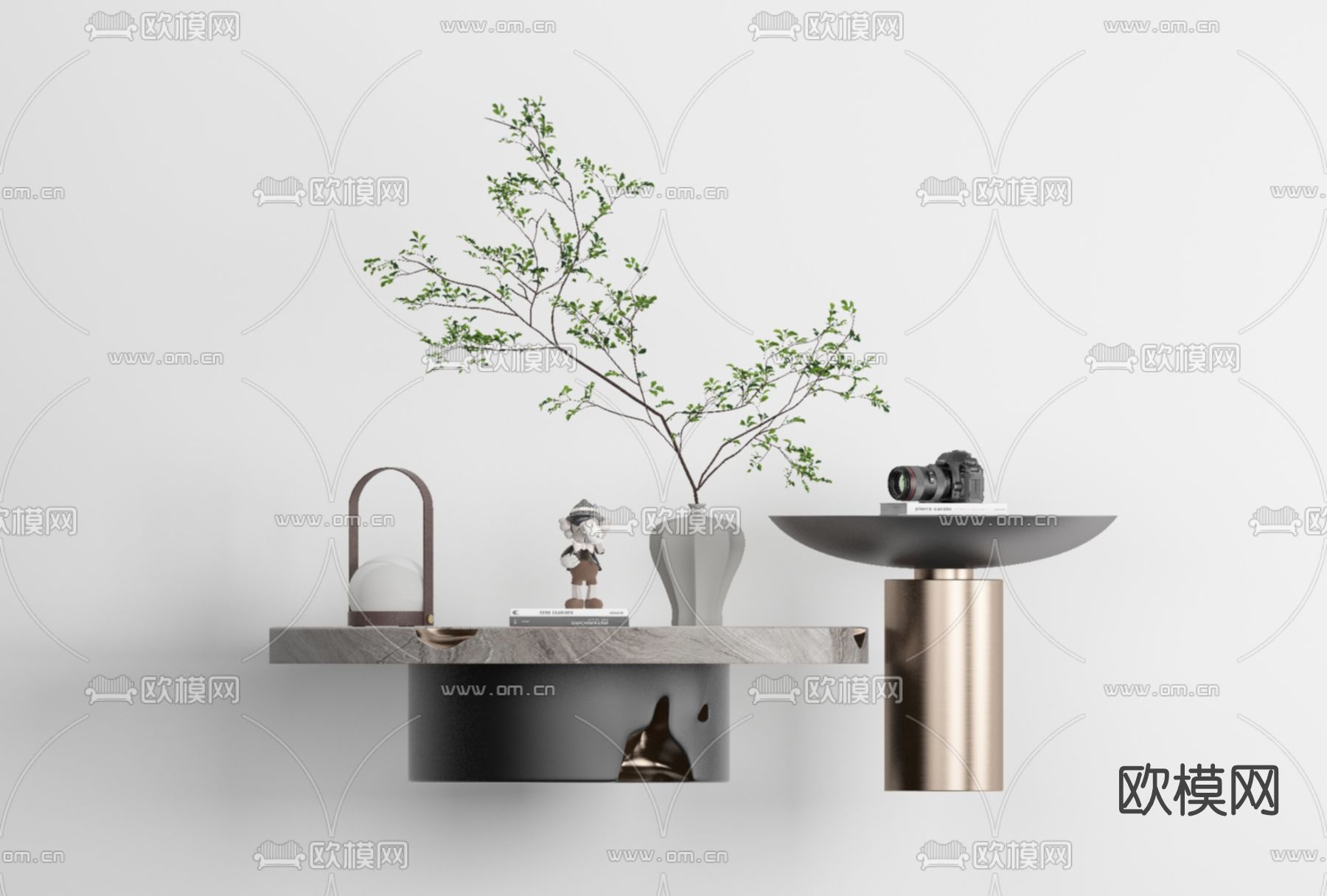 现代子母茶几免费3d模型下载