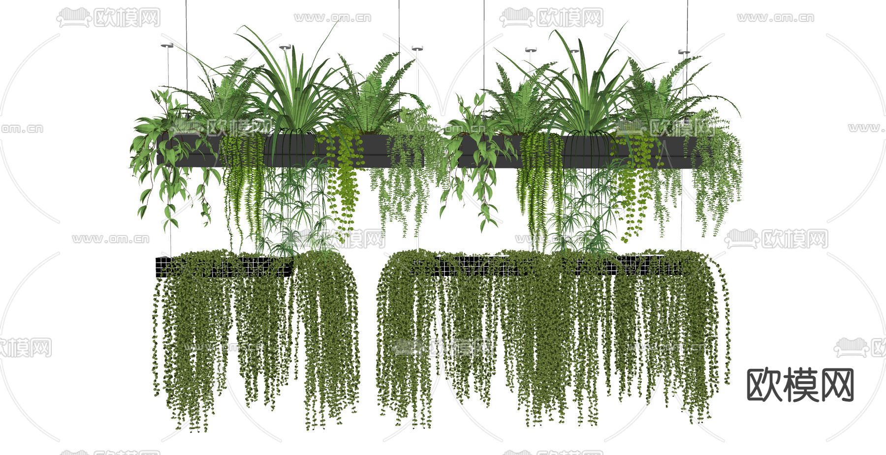 现代绿植吊篮su模型