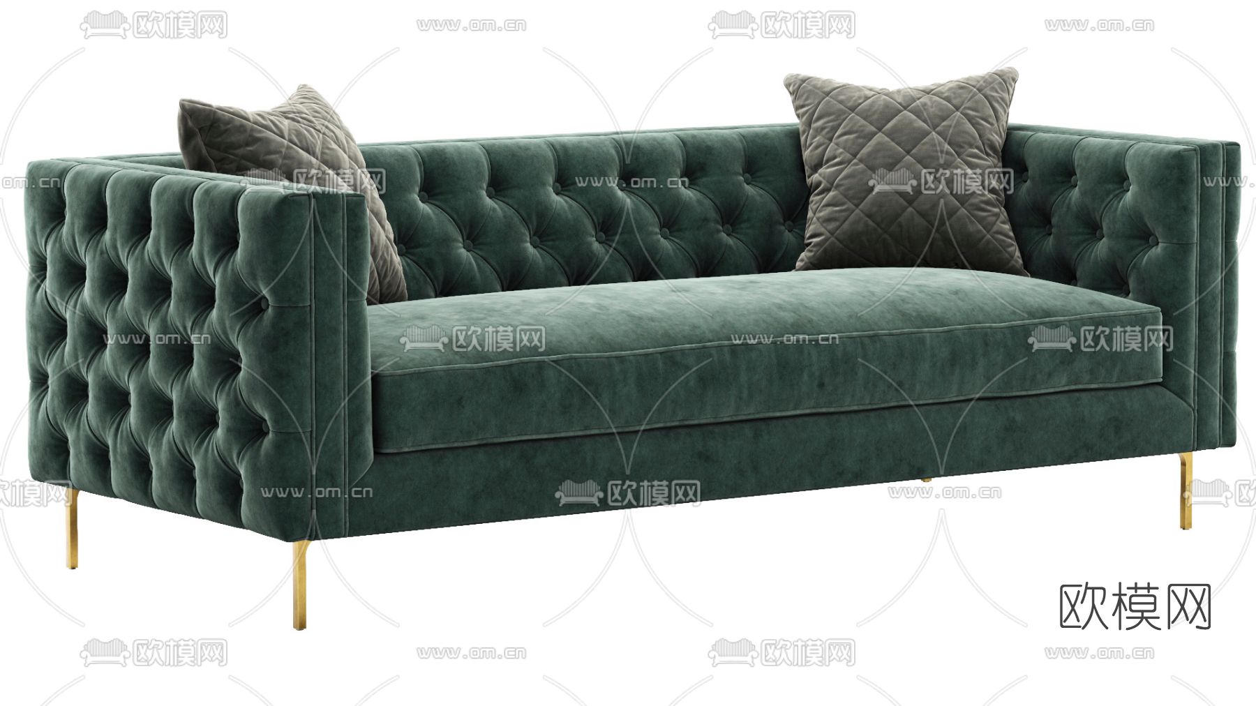 简欧多人沙发免费3d模型下载