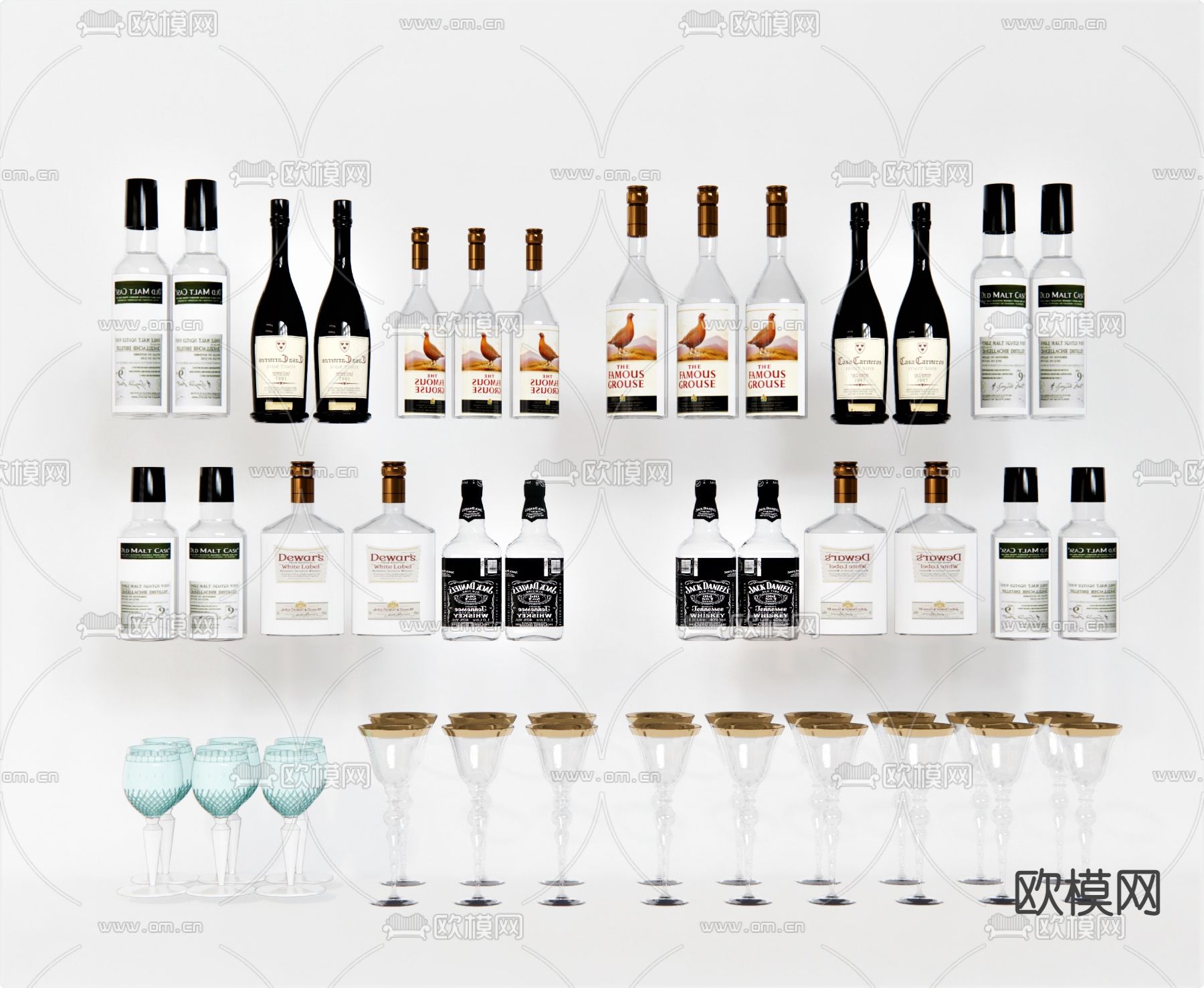 现代高脚杯su模型下载（渲染图1）