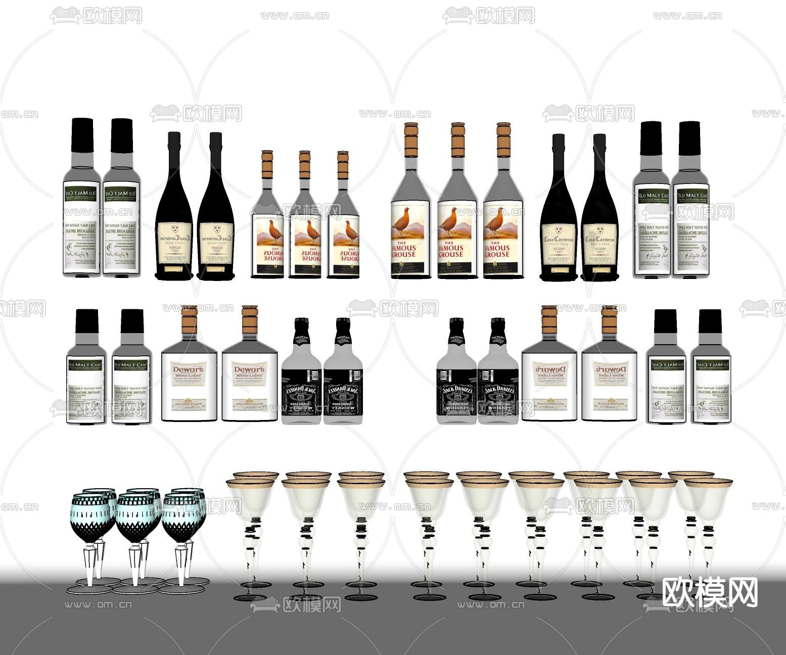 现代高脚杯su模型下载（渲染图2）