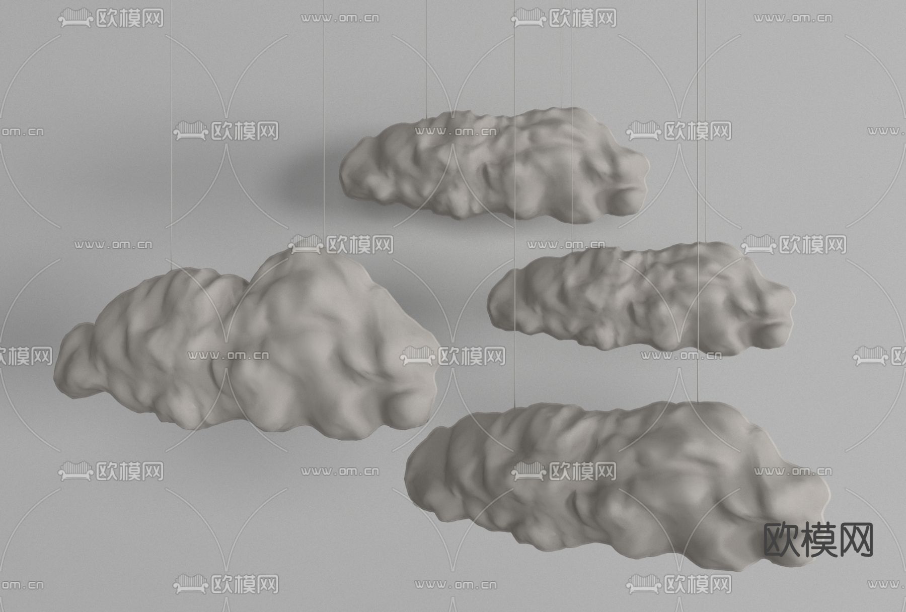 现代云雾装饰灯免费3d模型下载