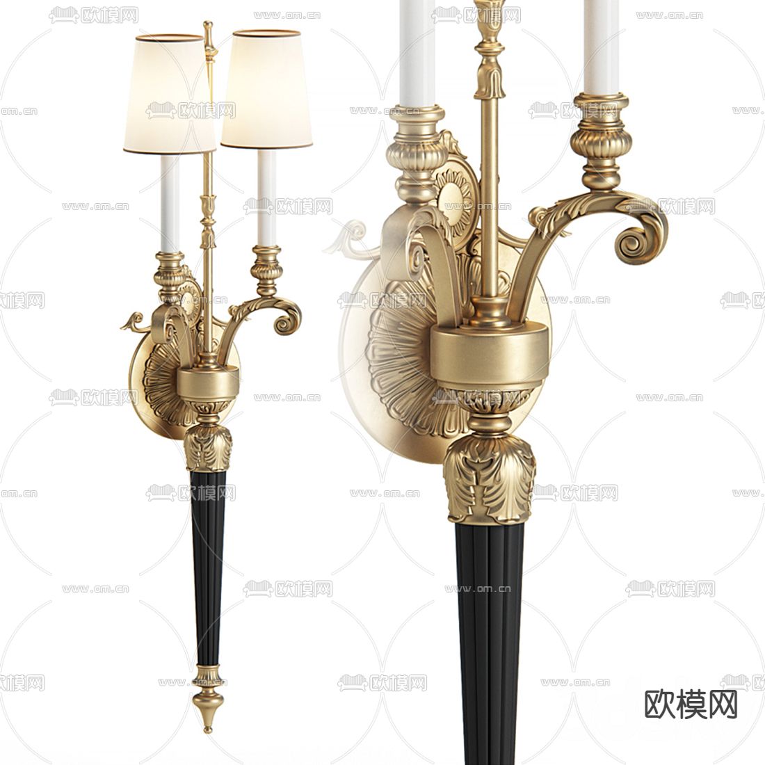 欧式轻奢金属壁灯3d模型