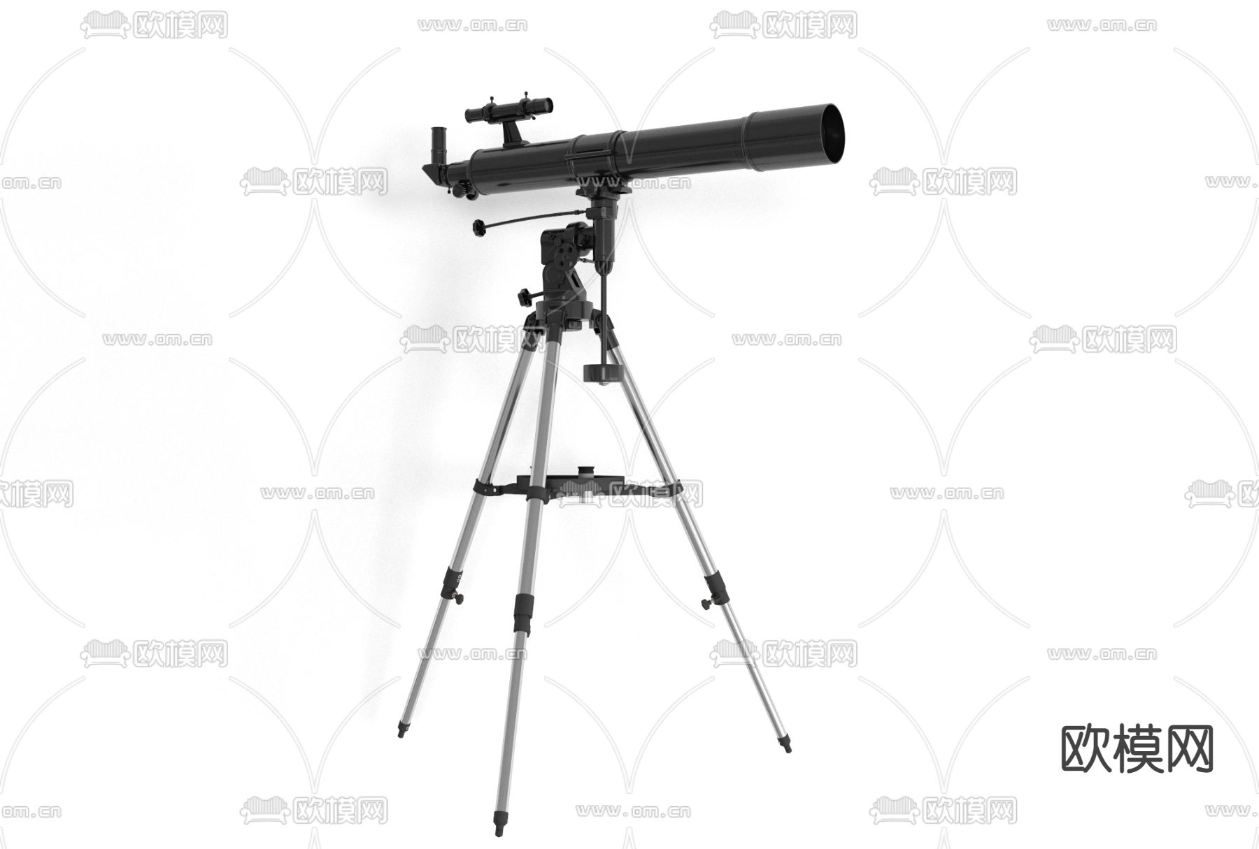 现代天文望远镜免费3d模型下载