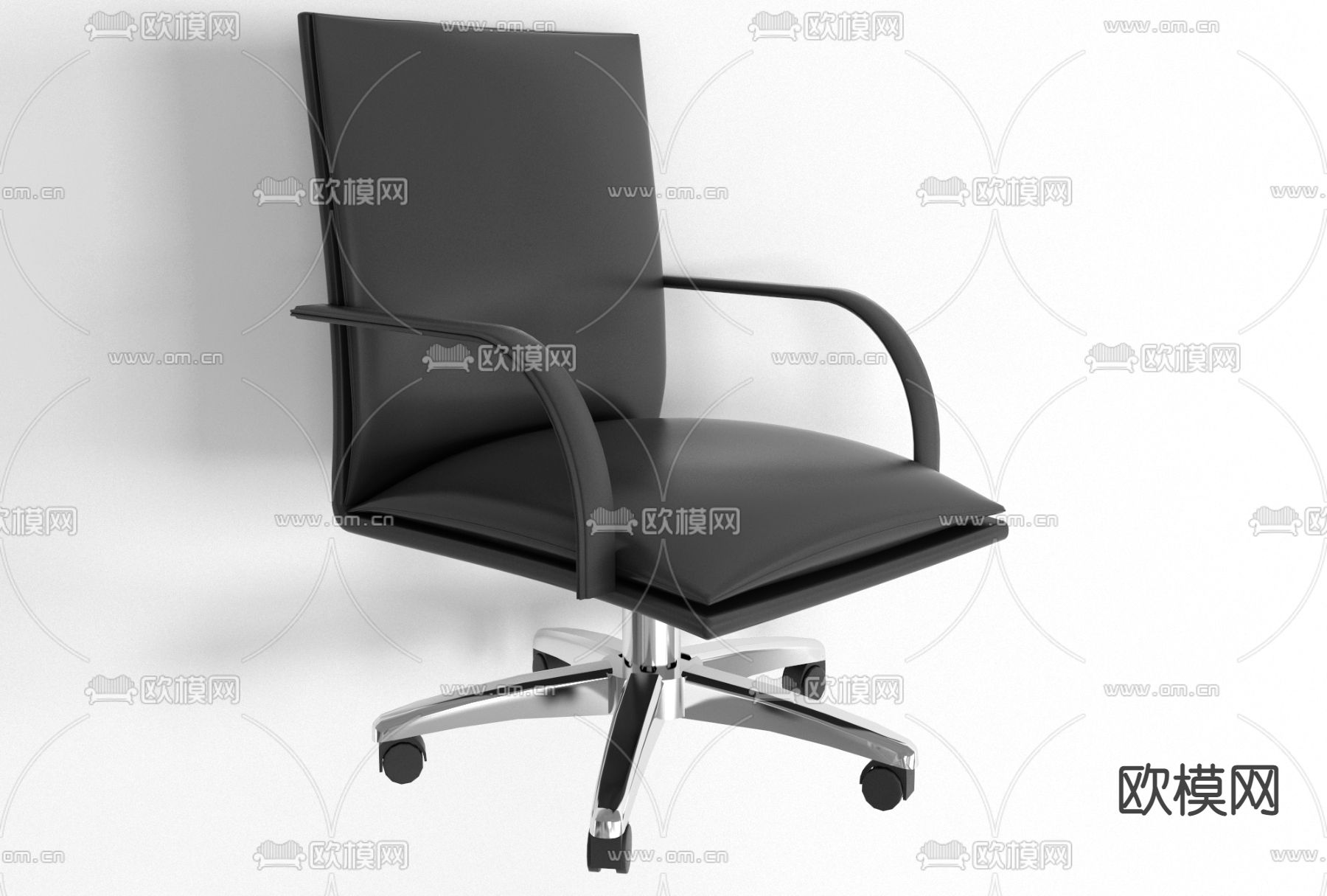 现代皮革办公椅免费3d模型下载