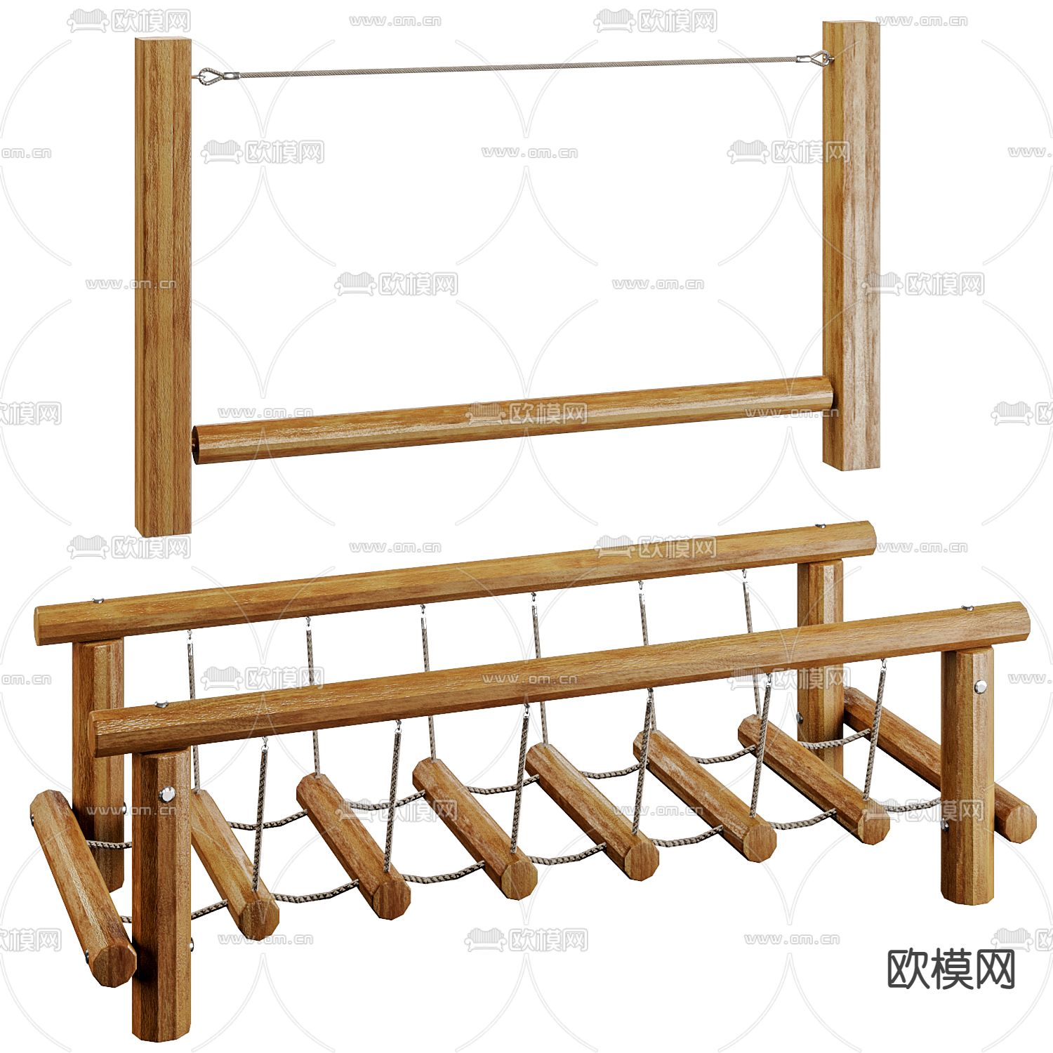 现代平衡木健身器材3d模型下载