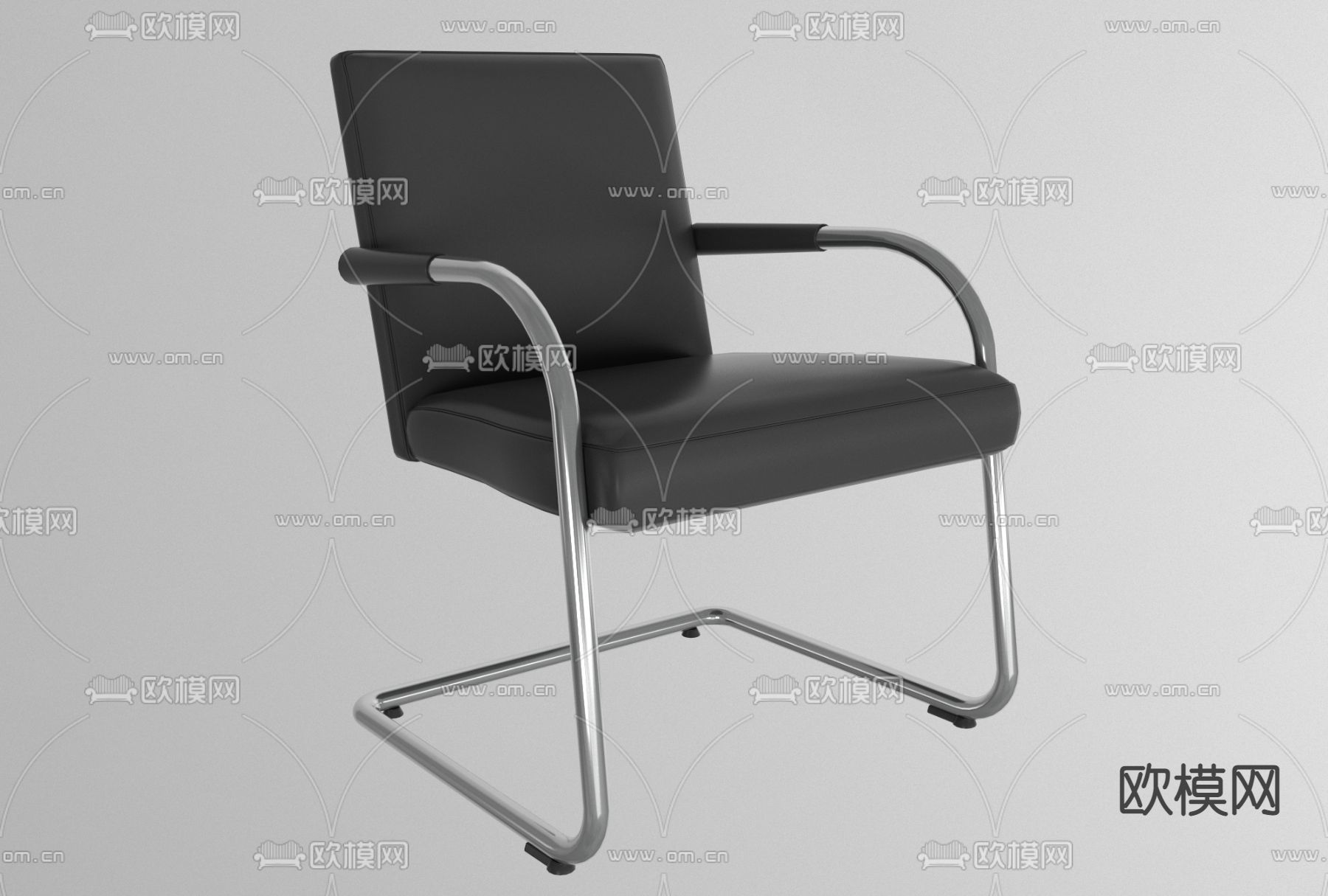 现代皮革办公椅免费3d模型下载