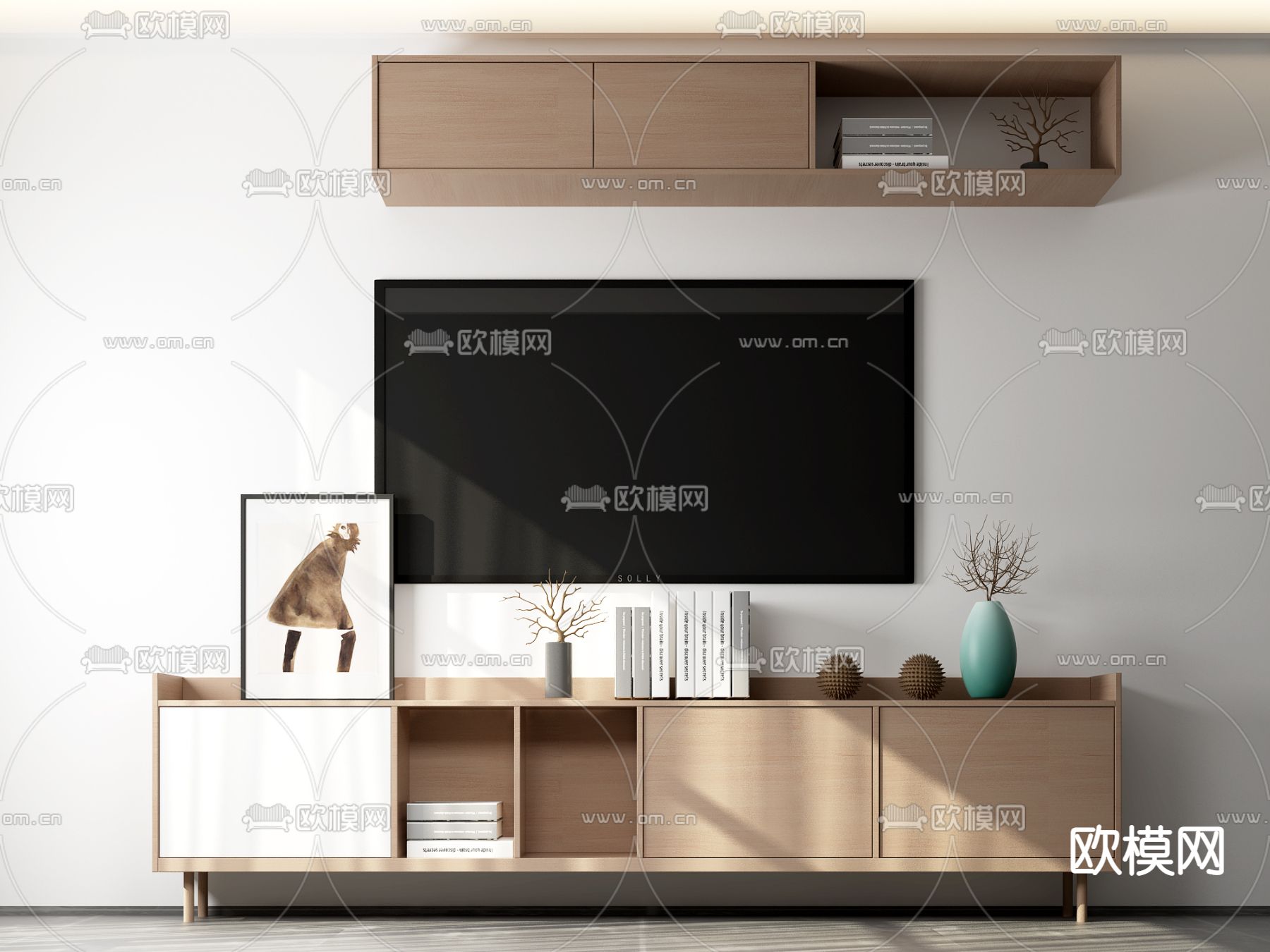 北欧电视柜3d模型
