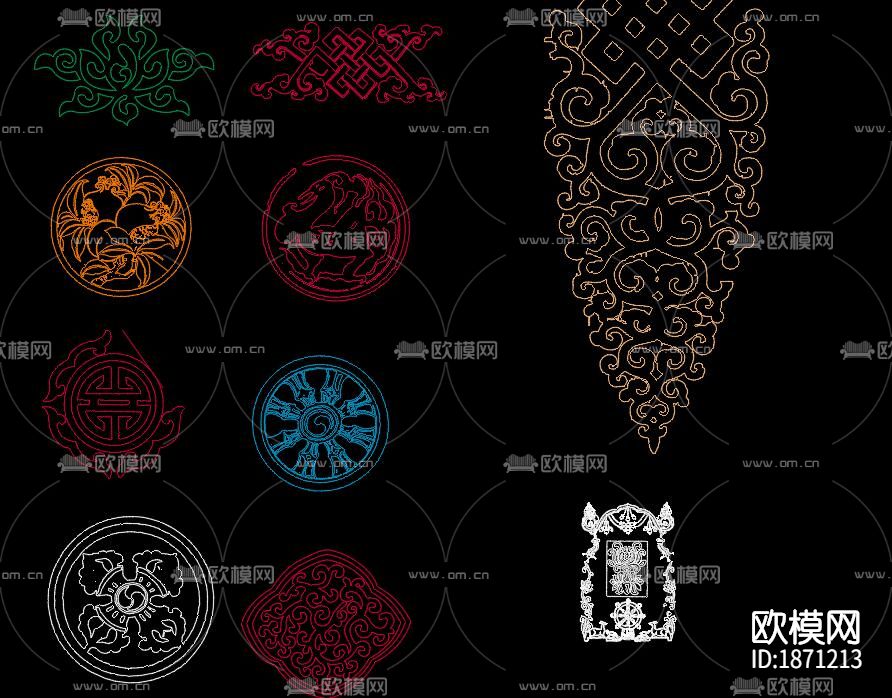 藏式雕花cad图库下载（渲染图5）