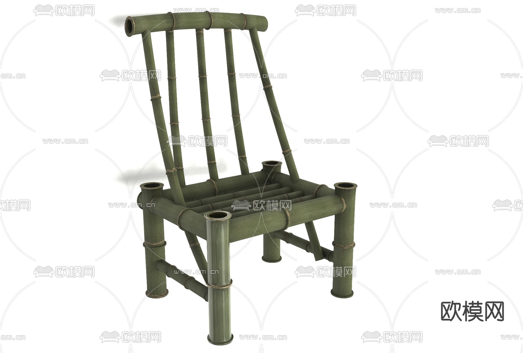 东南亚竹筒单椅免费3d模型下载