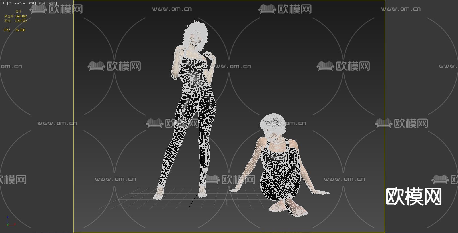现代健身人物3d模型