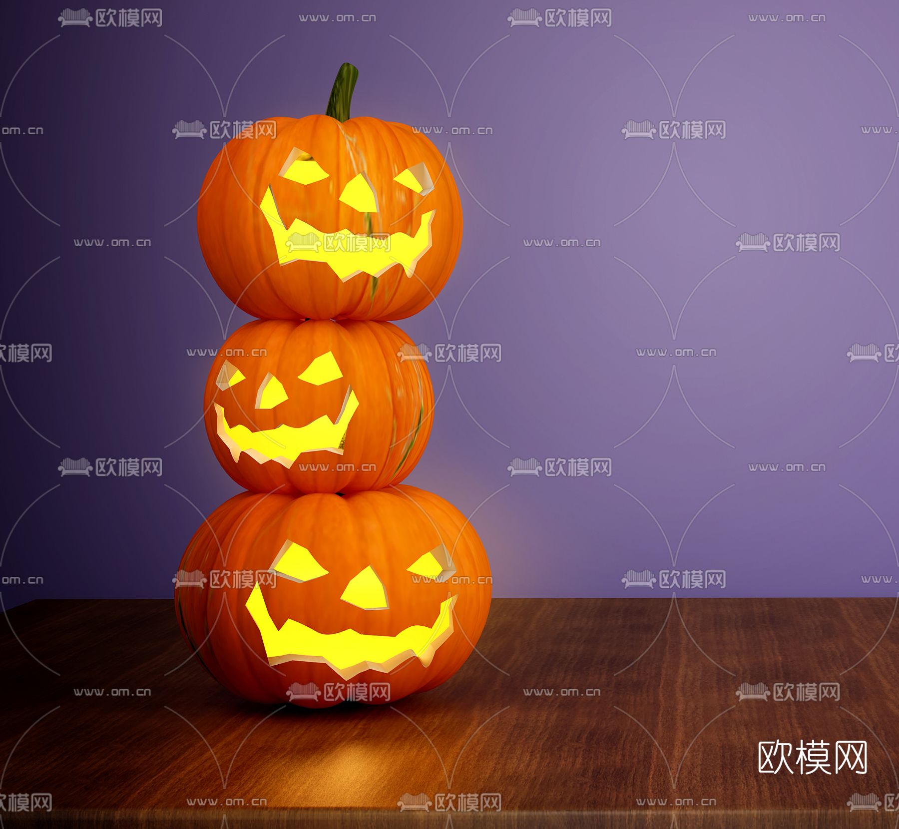 现代南瓜灯装饰灯免费3d模型下载