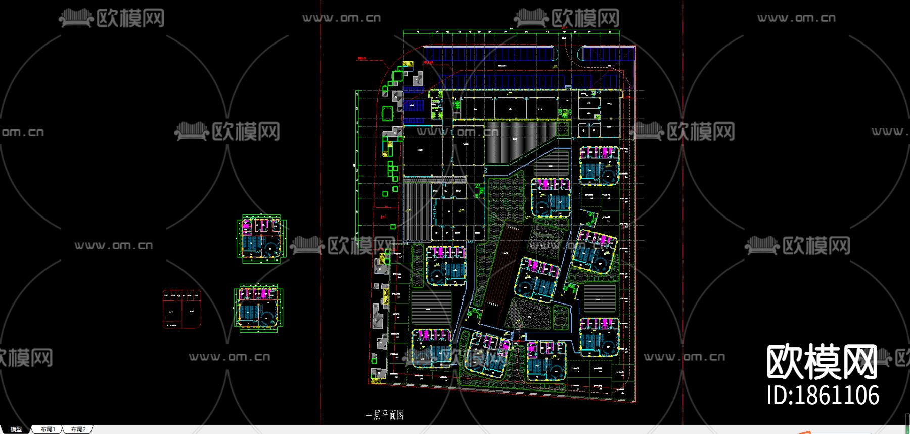 幼儿园cad施工图下载（渲染图1）