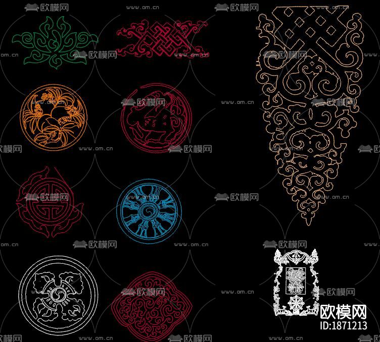 藏式雕花cad图库下载（渲染图10）