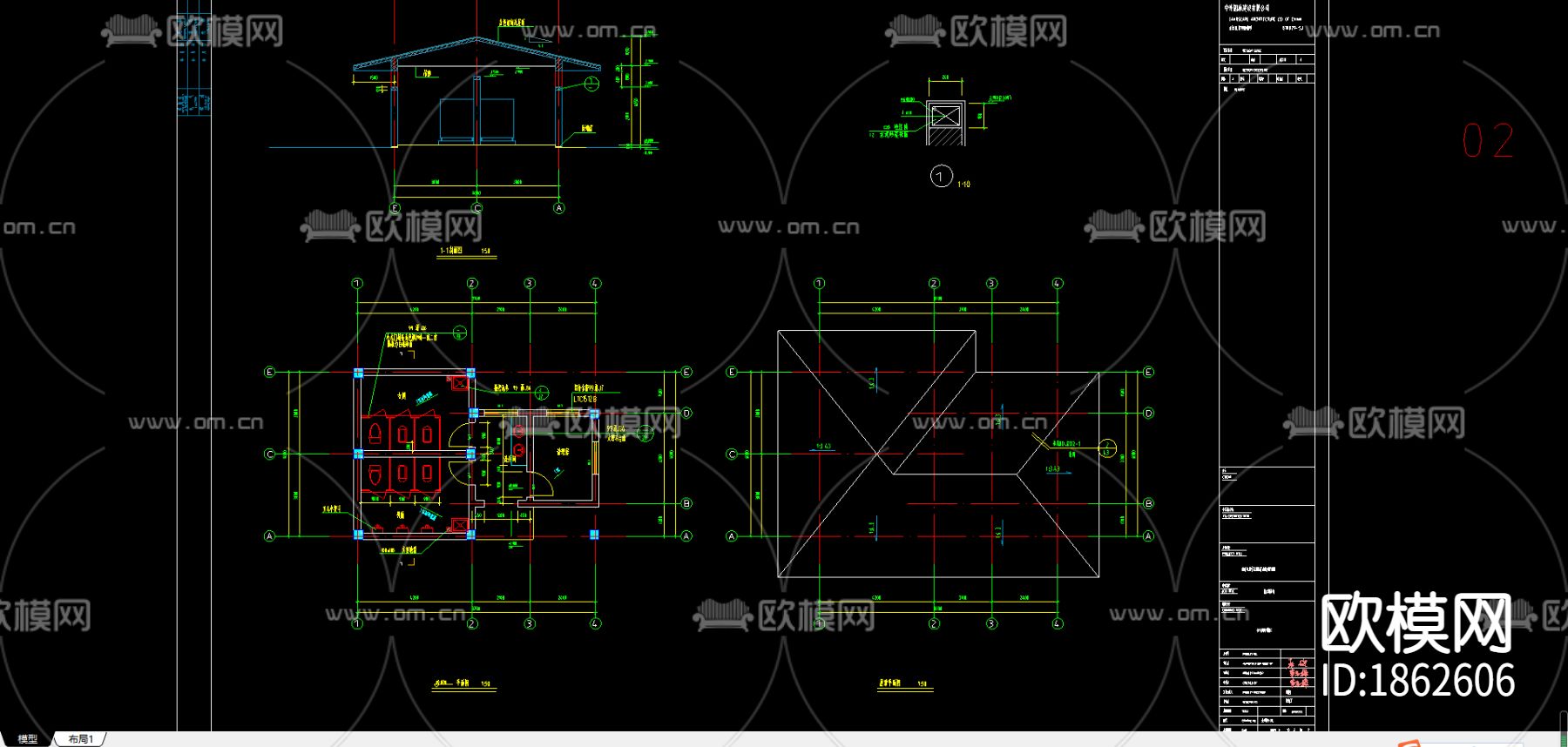 卫生间cad施工图下载（渲染图1）