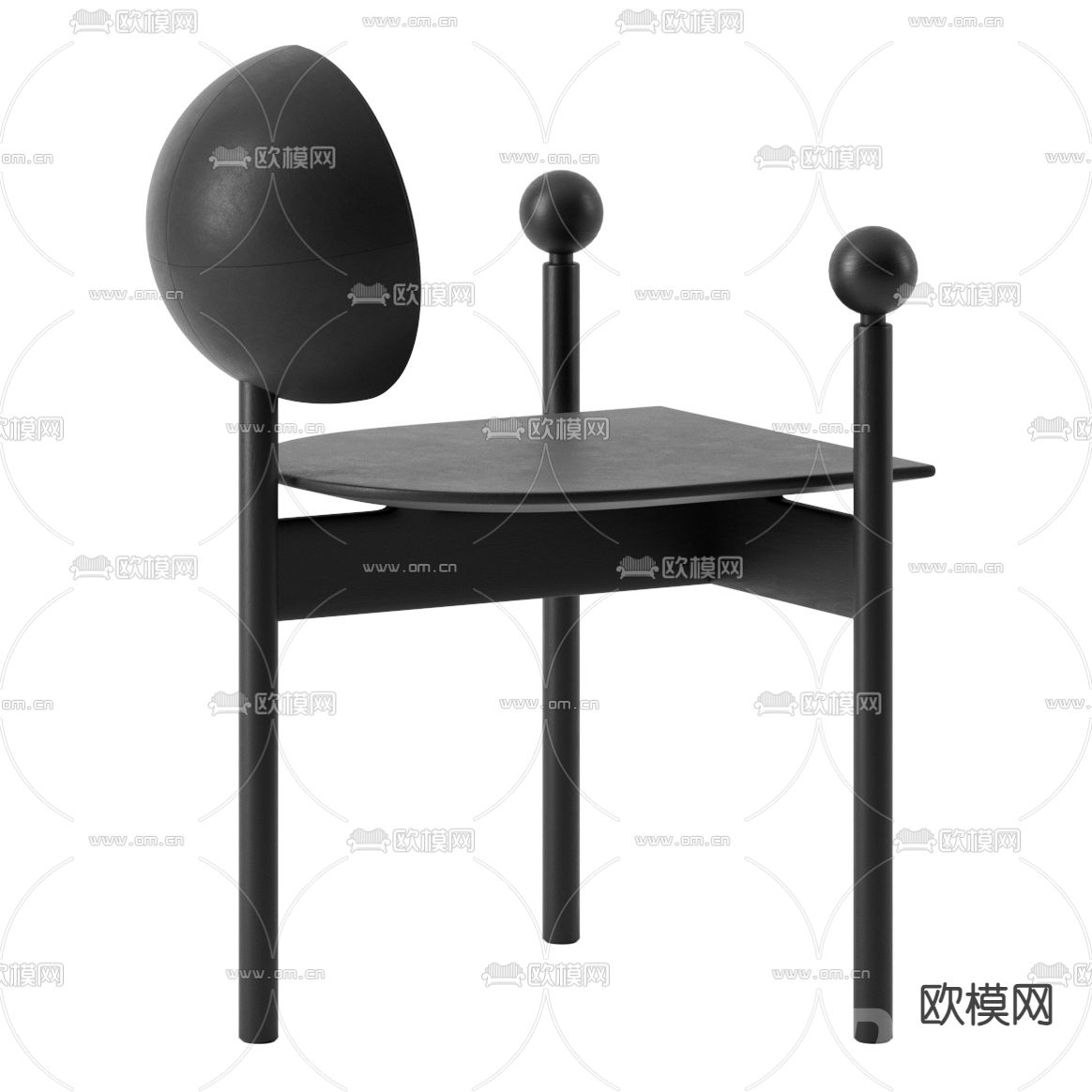 现代塑料凳子免费3d模型下载