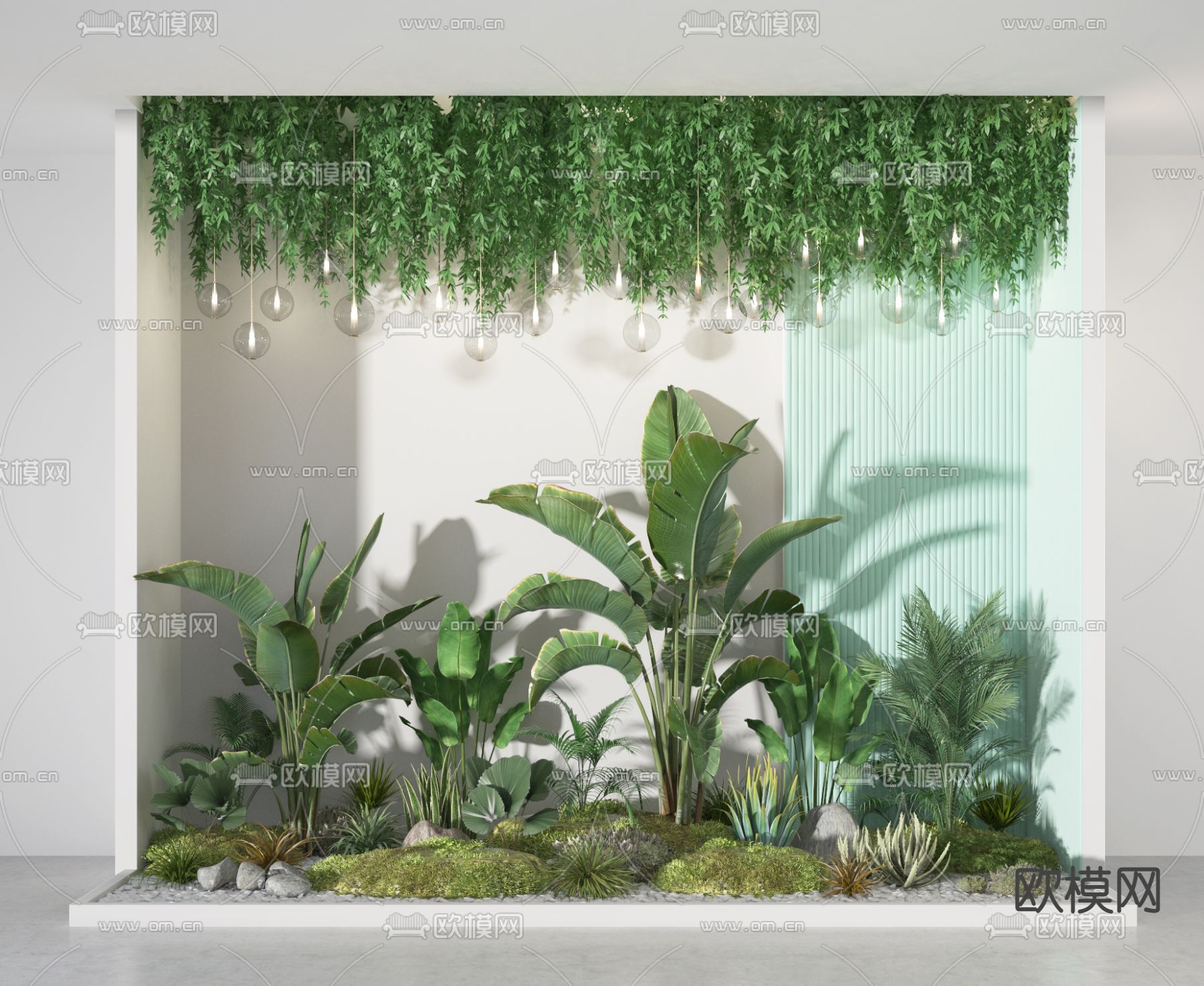 现代绿植堆园艺小品3d模型下载_ID11721728_3dmax免费模型-欧模网