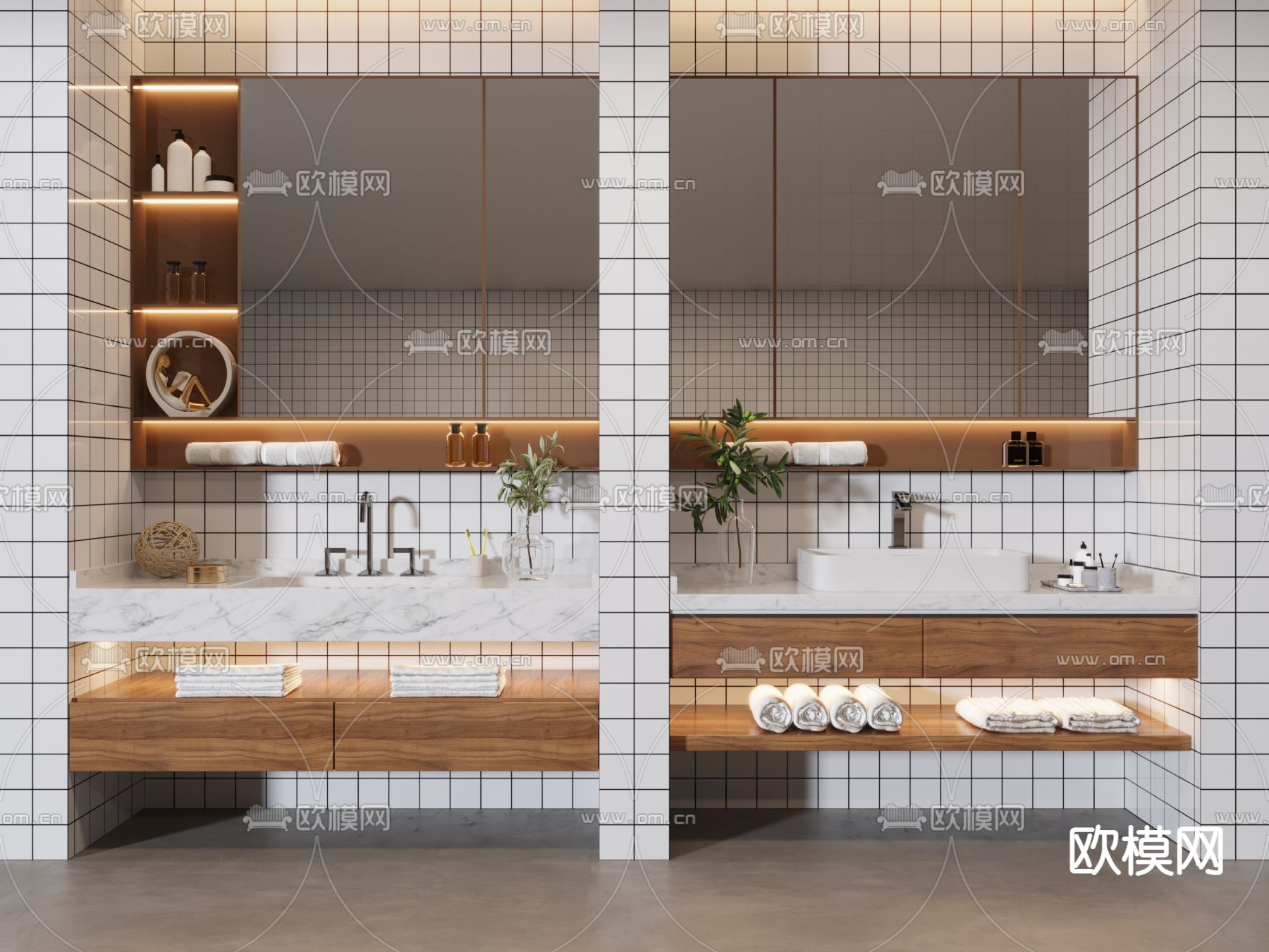 北欧台盆洗手台3d模型下载