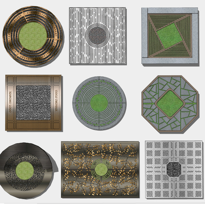 现代树池su模型