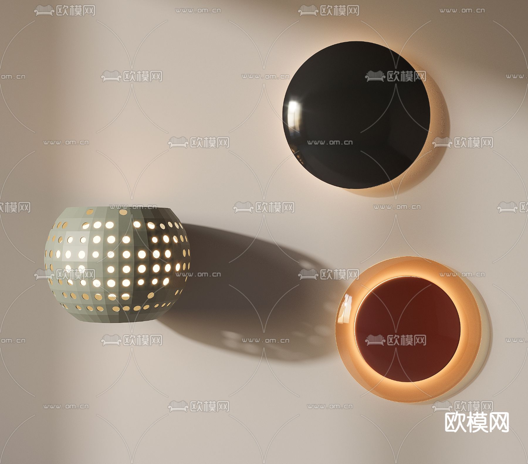 现代艺术壁灯3d模型