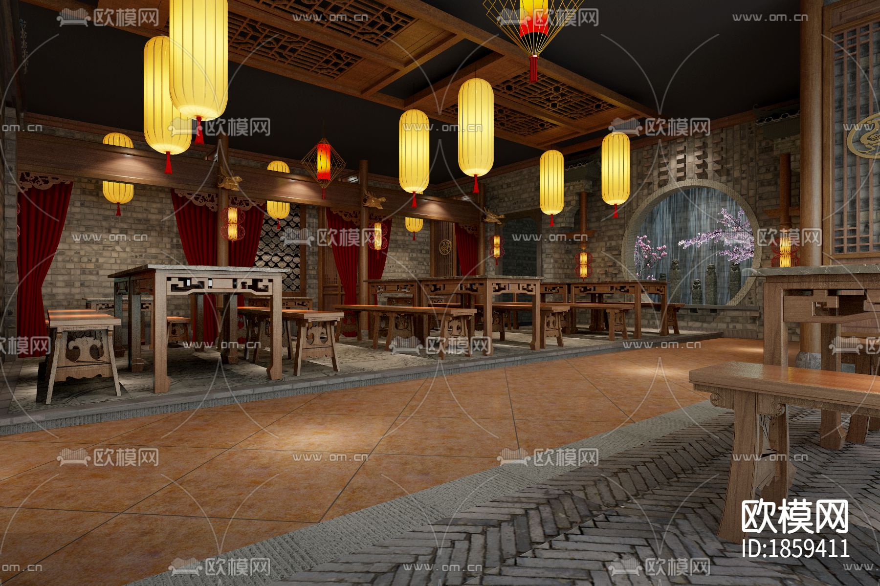 【连锁火锅店】太原店丨效果图+全套施工图+报价书+现场照片下载（渲染图7）