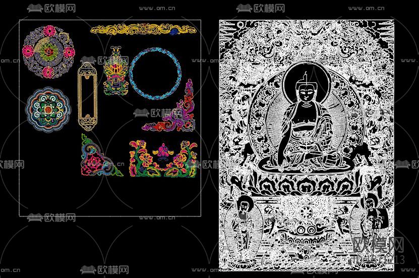藏式雕花cad图库下载（渲染图9）