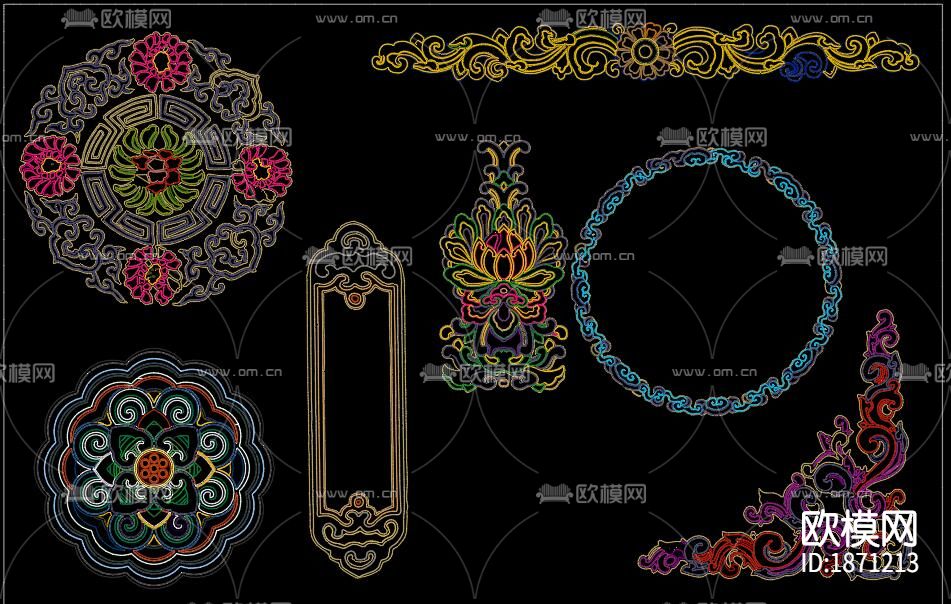 藏式雕花cad图库下载（渲染图7）