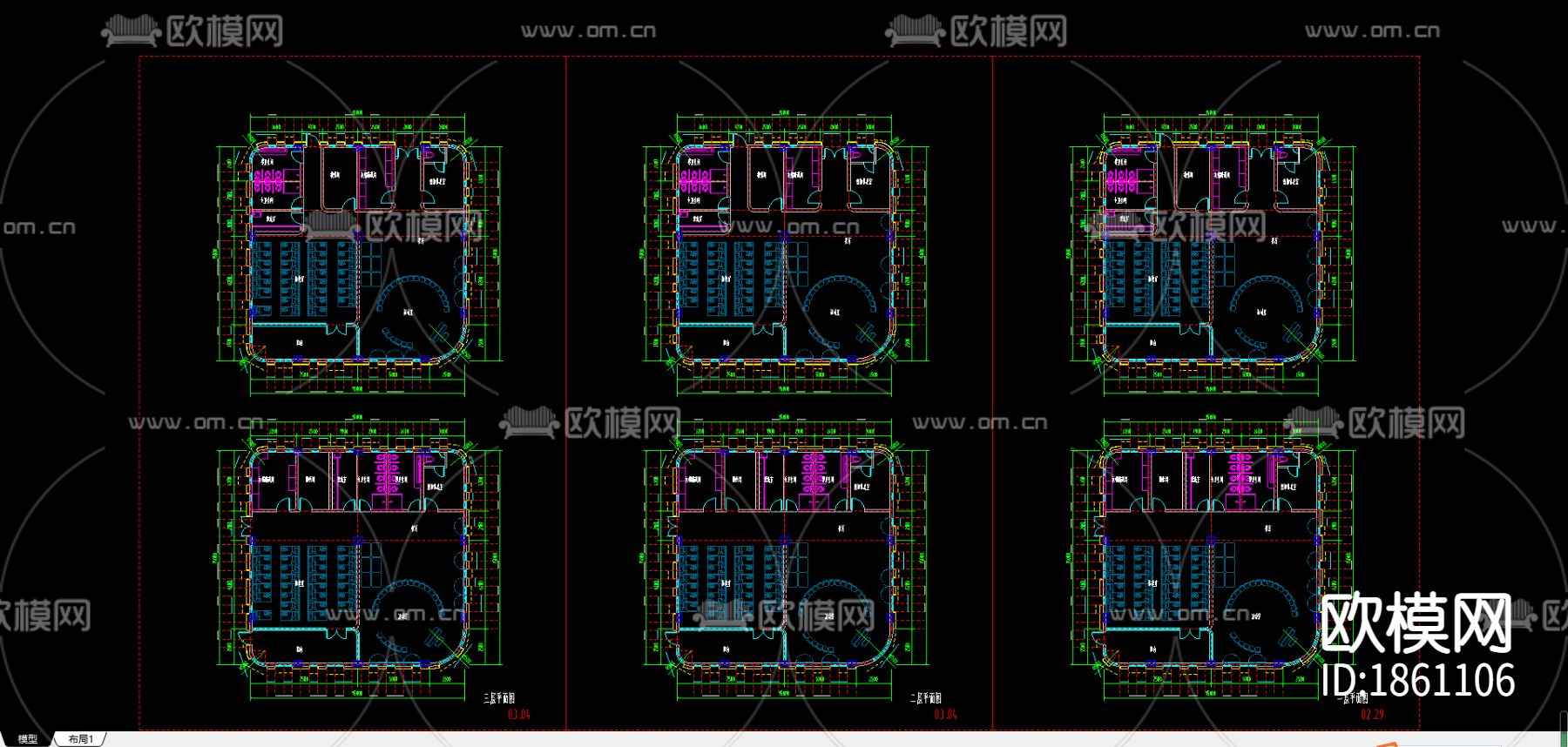幼儿园cad施工图下载（渲染图3）