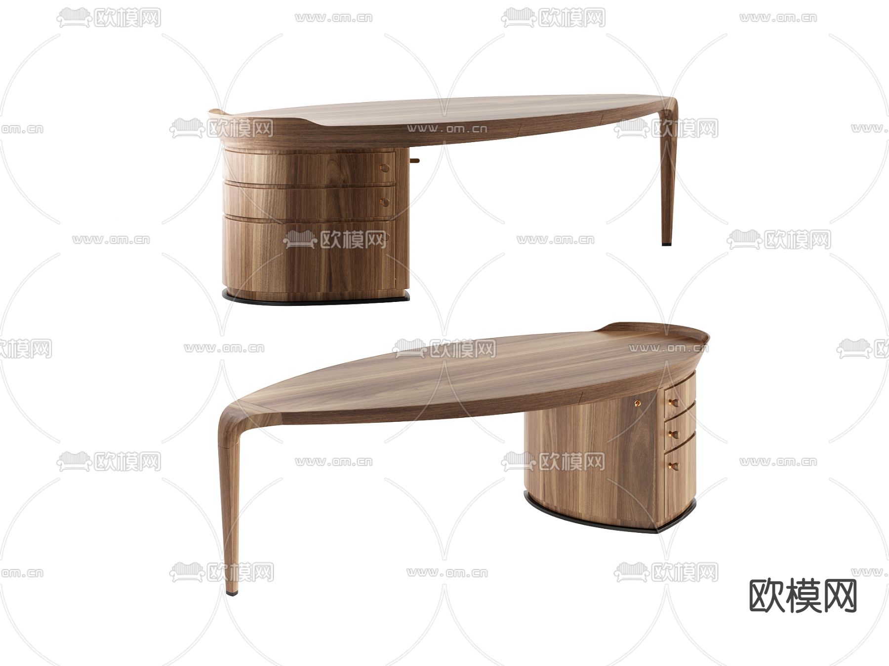 Giorgetti 现代实木书桌3d模型