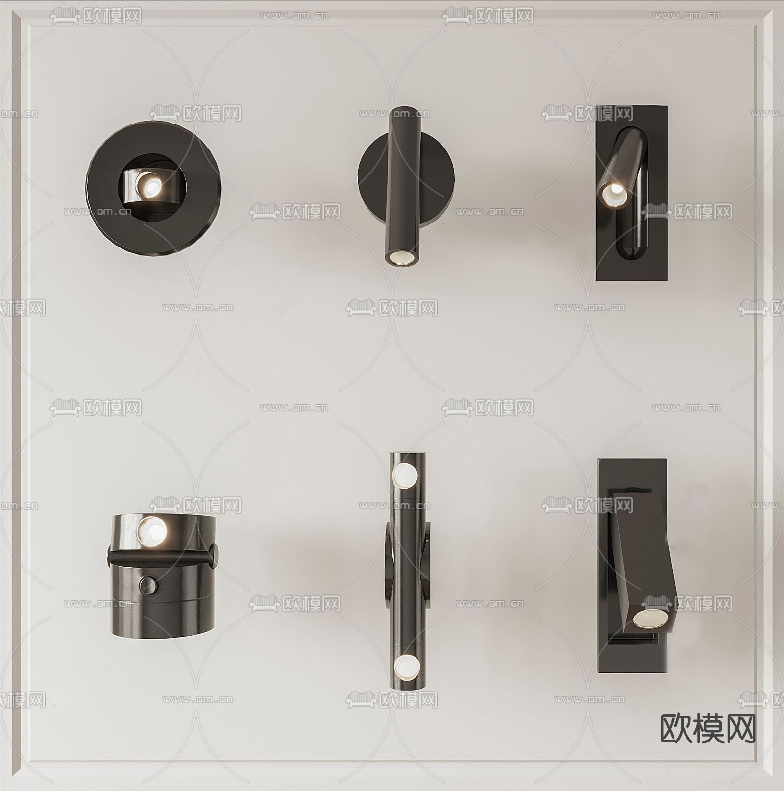 现代金属壁灯su模型