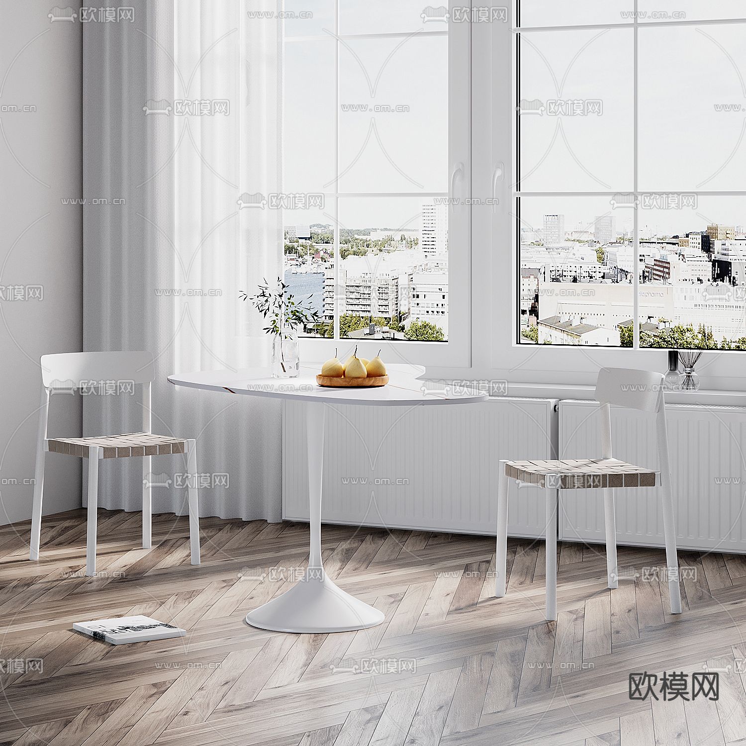 现代大理石休闲桌椅3d模型下载