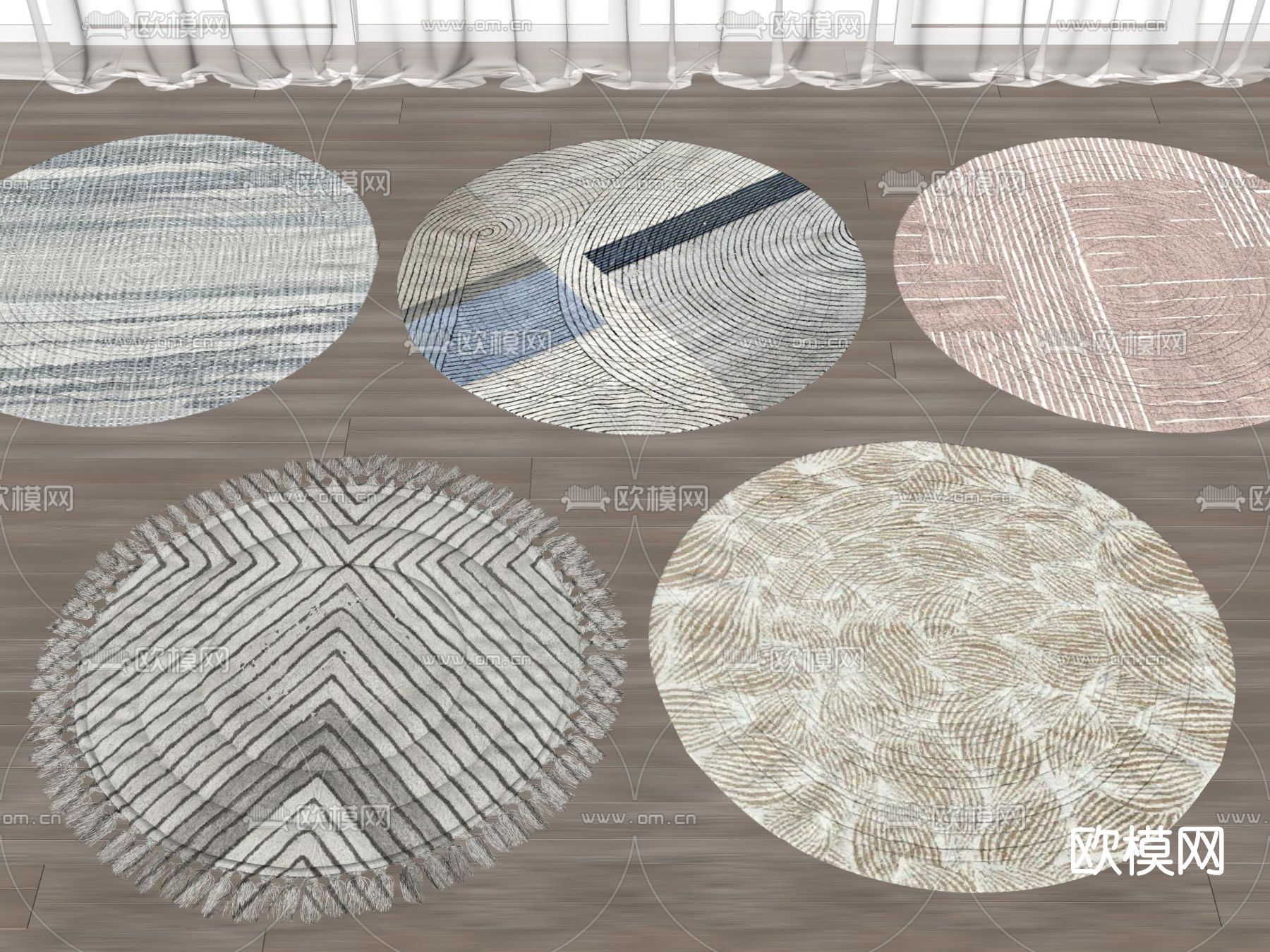 现代布艺地毯su模型下载（渲染图2）