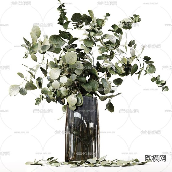 现代玻璃花瓶花艺3d模型下载(渲染图4)