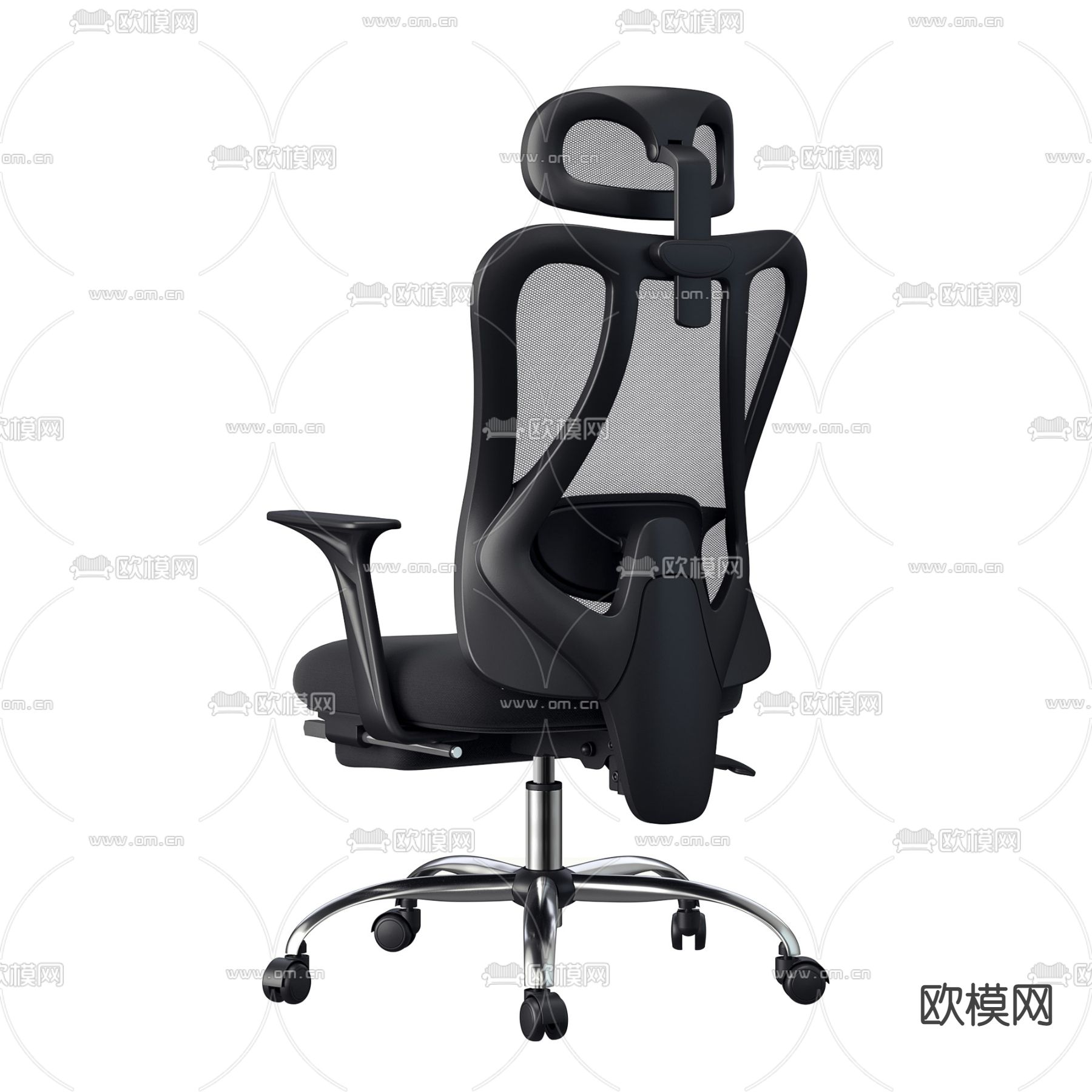 现代办公椅免费3d模型下载（渲染图2）