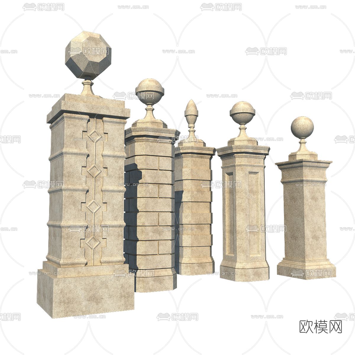 简欧柱子免费3d模型下载