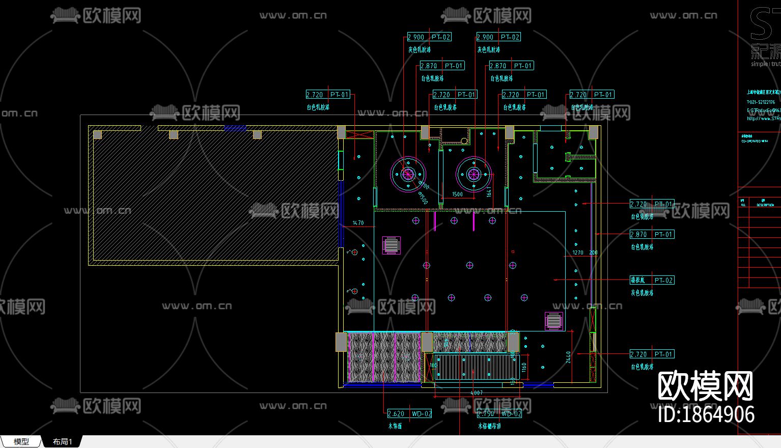 茶餐厅cad施工图下载（渲染图2）